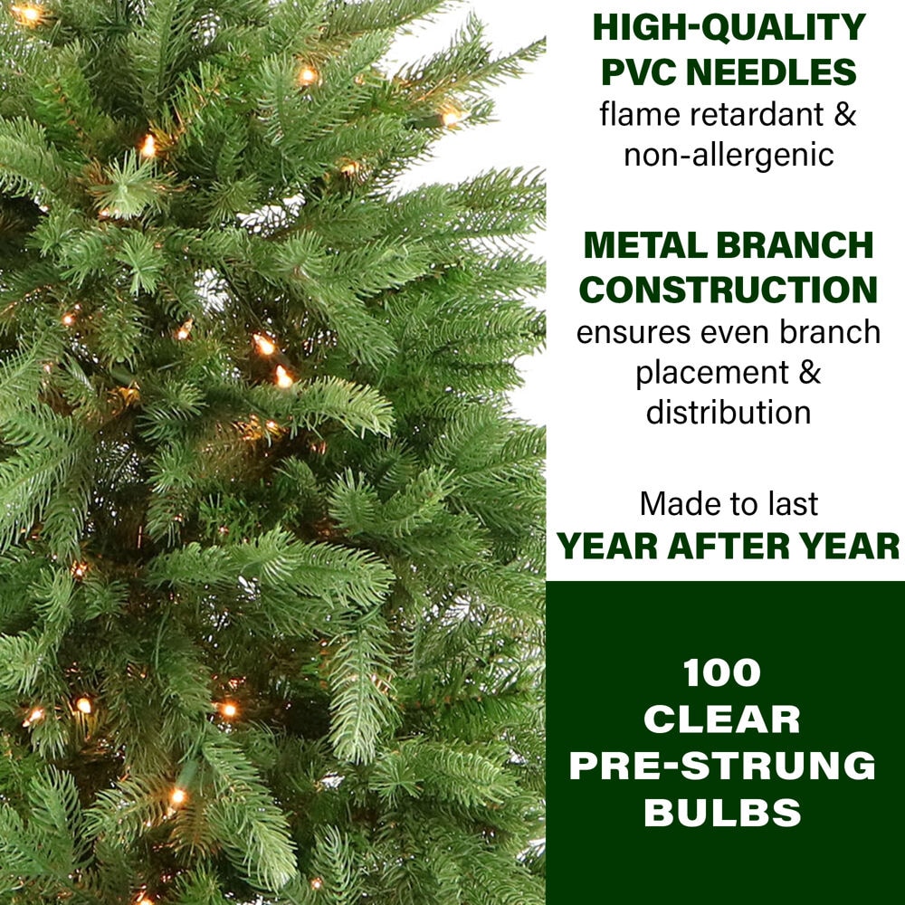 Fraser Hill Farm 4-ft Pine Pre-lit Artificial Christmas Tree with ...