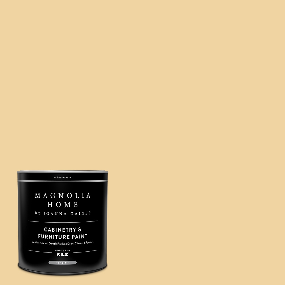 Magnolia Home MAG046-4141122  by Joanna Gaines Satin Lemony MAG046 Tintable Cabinet Furniture Paint Enamel ( 1-quart )