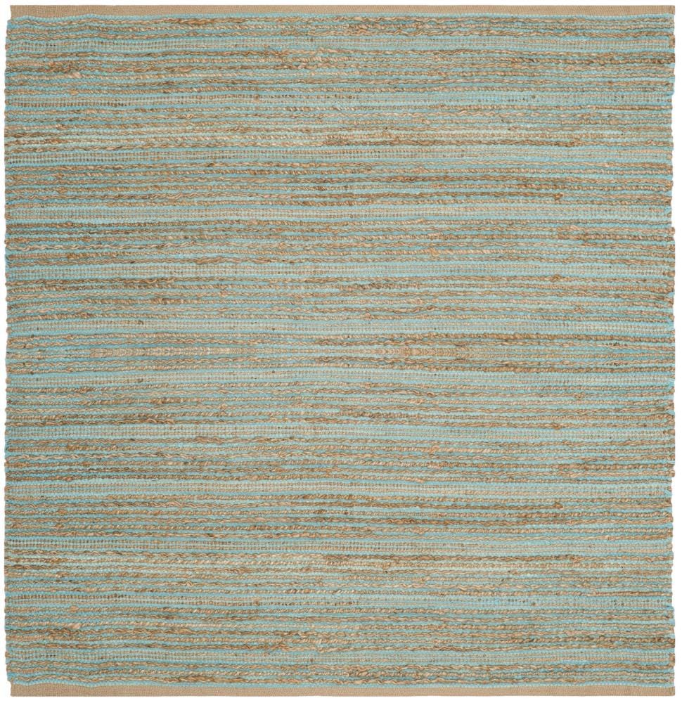 Aqua Charm Hand-Knotted Cotton 6' Square Area Rug