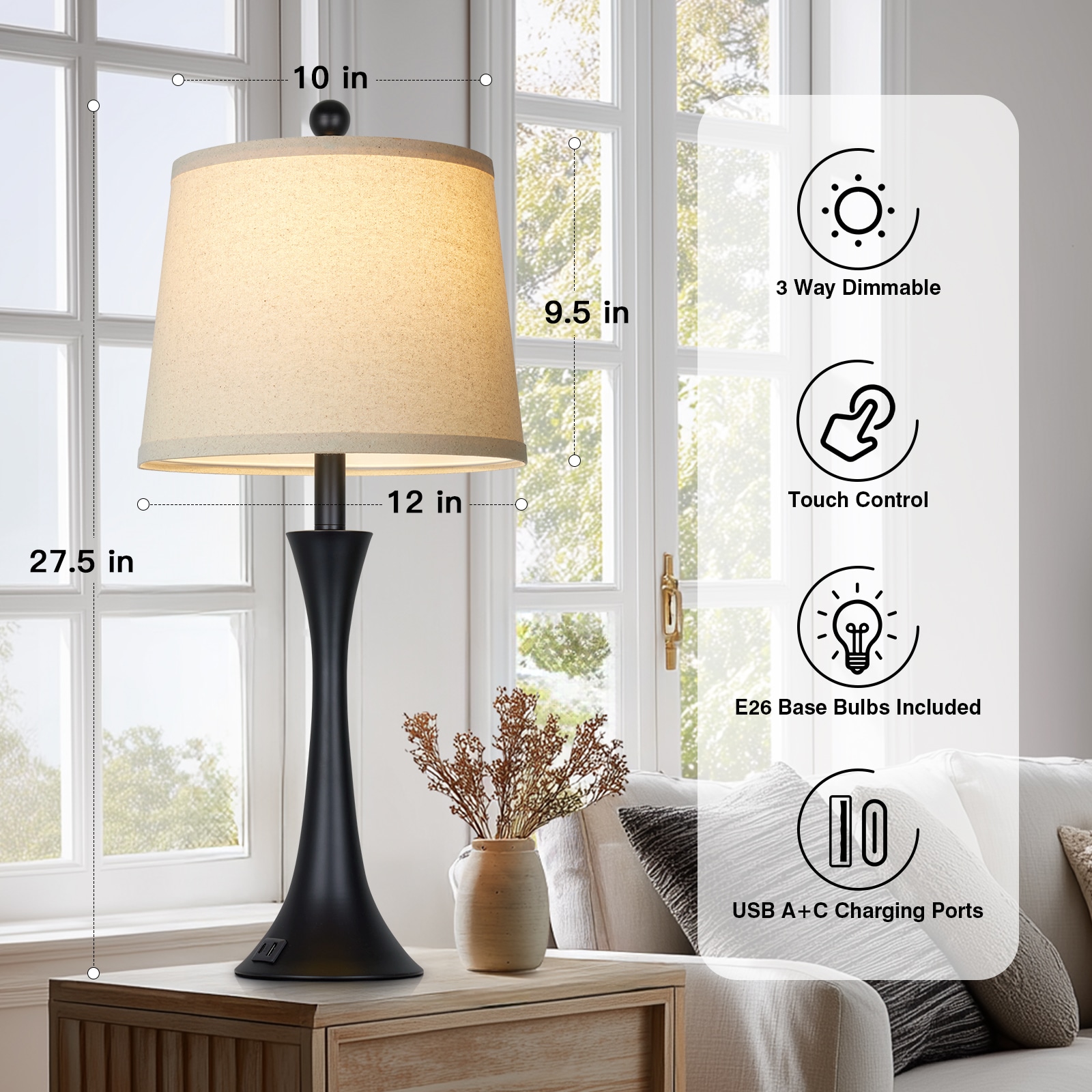 UrFurnishings TD-875 Table-Lamps - View #4