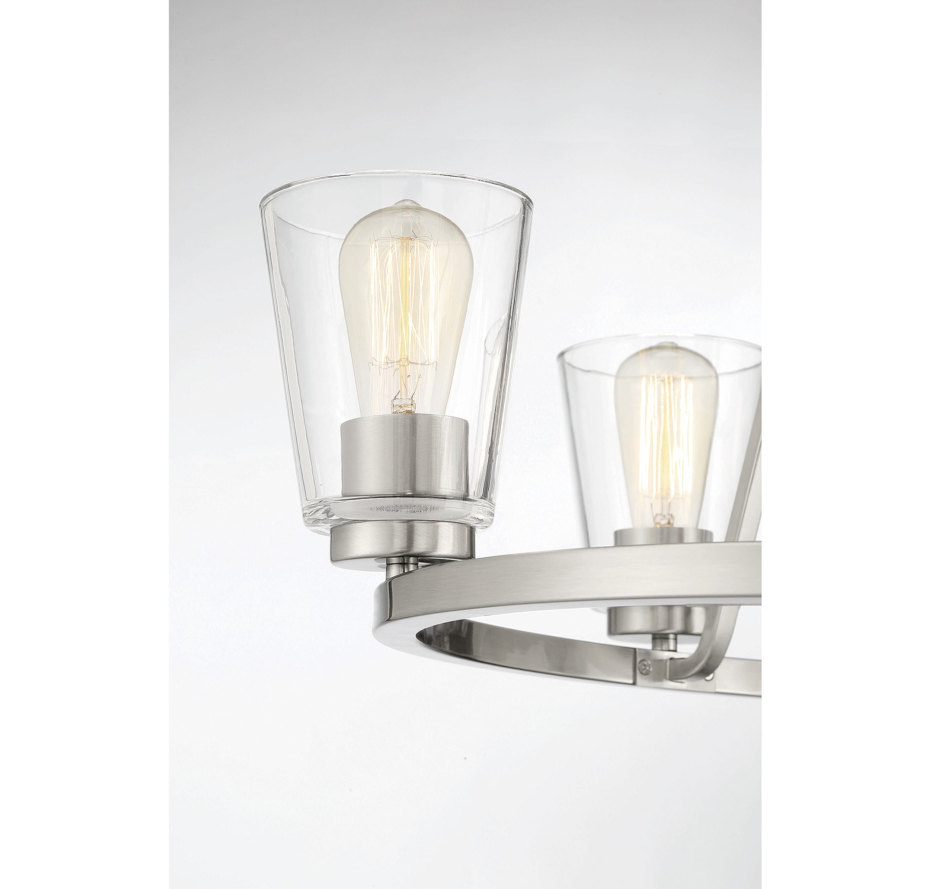 Calhoun Satin Nickel 5-Light Chandelier with Clear Glass Shades