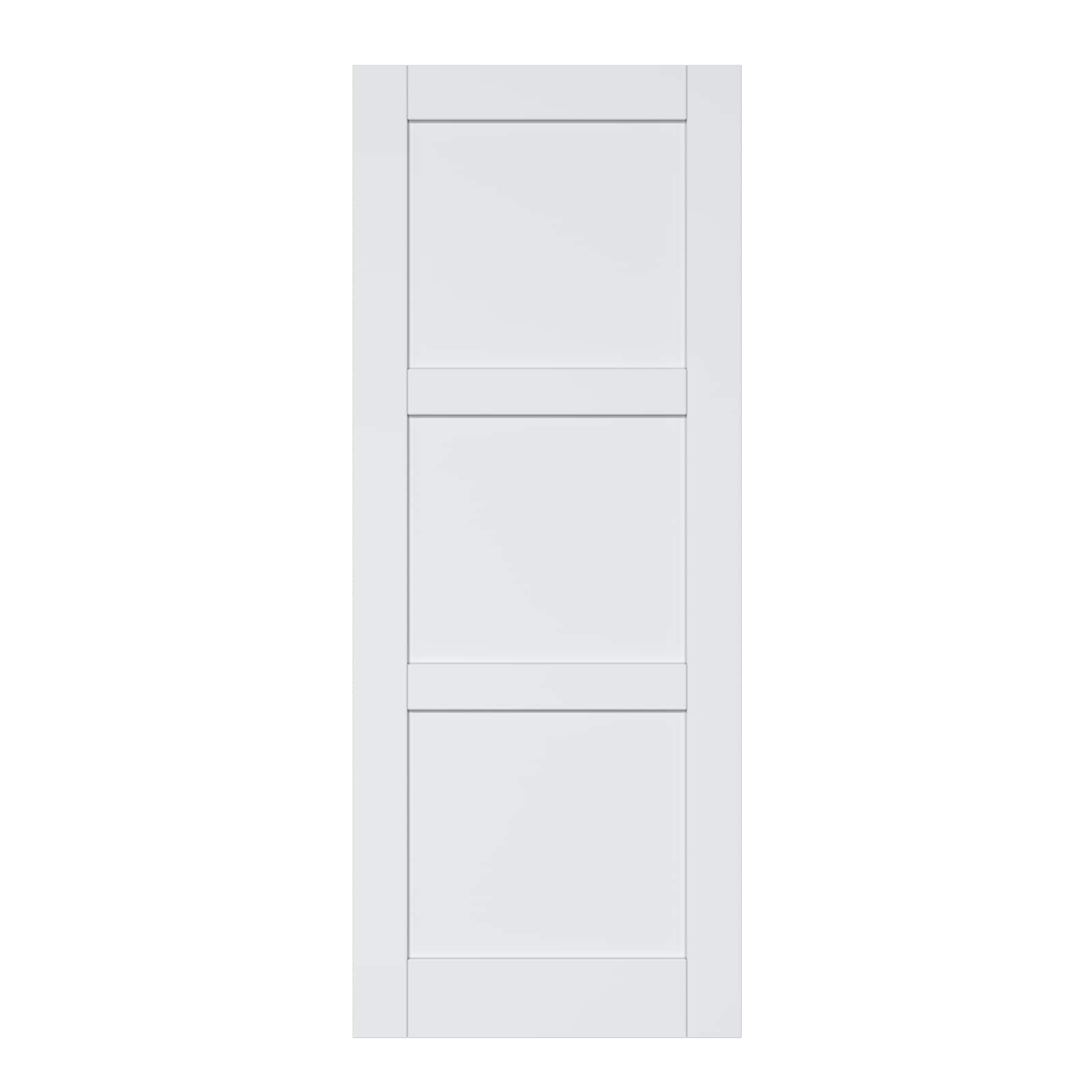 JUJUBON IN-SLABFM-SGXB-36 Traditional  36-in x 80-in White 3-panel square Smooth Solid core Prefinished MDF Slab Door