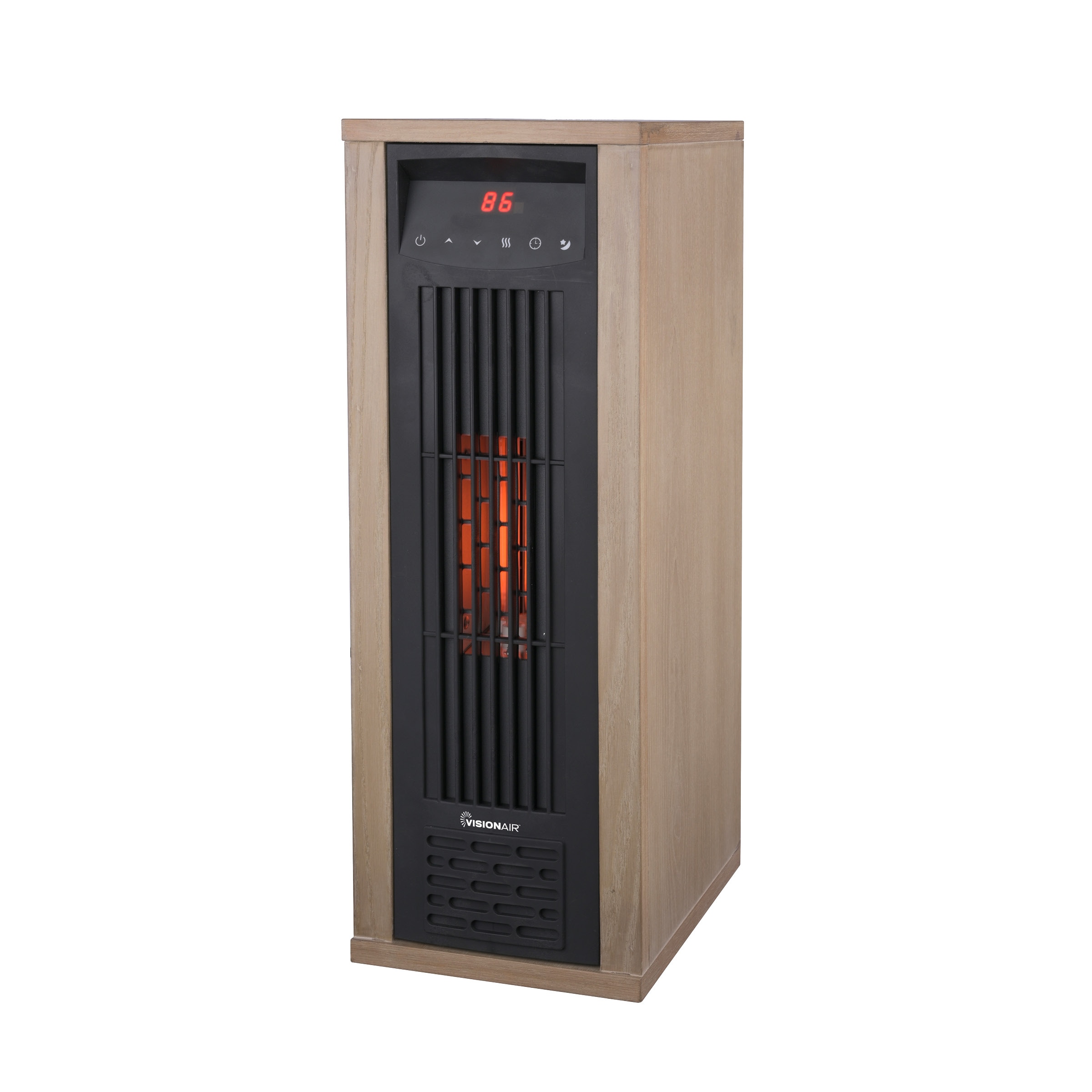 VisionAir 1VAHQT24WG Up to 1500-Watt Infrared Quartz Tower Indoor Electric Space Heater with Thermostat and Remote Included