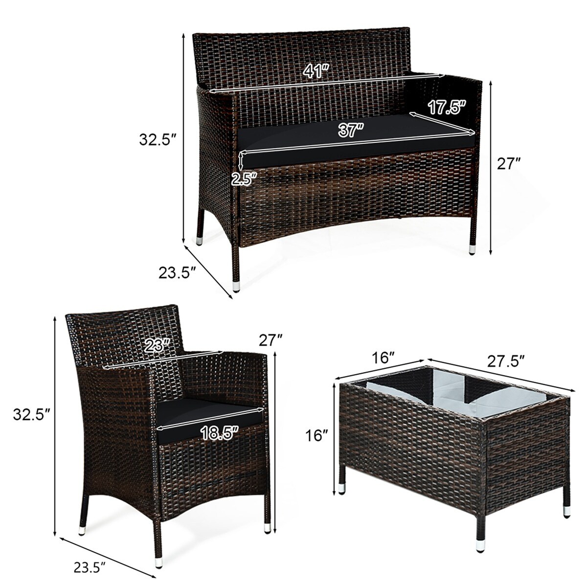 Costway HW67772BK Patio-Conversation-Sets - View #4