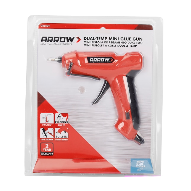 Arrow Dual Temp Glue Gun (20 Watts) with UL Safety Listing - GT21DT, Uses 5/16-in Mini Glue Sticks, High and Low Temp Settings