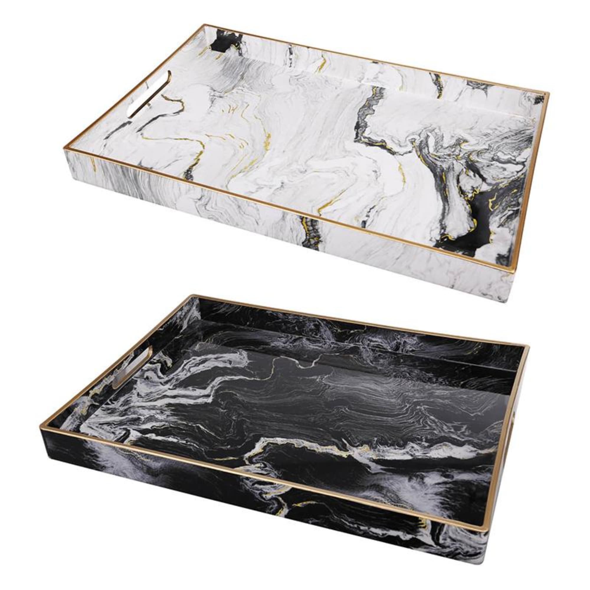 A&B Home 43296 2 -Pack Multiple colors/finishes Plastic Casual Decorative tray