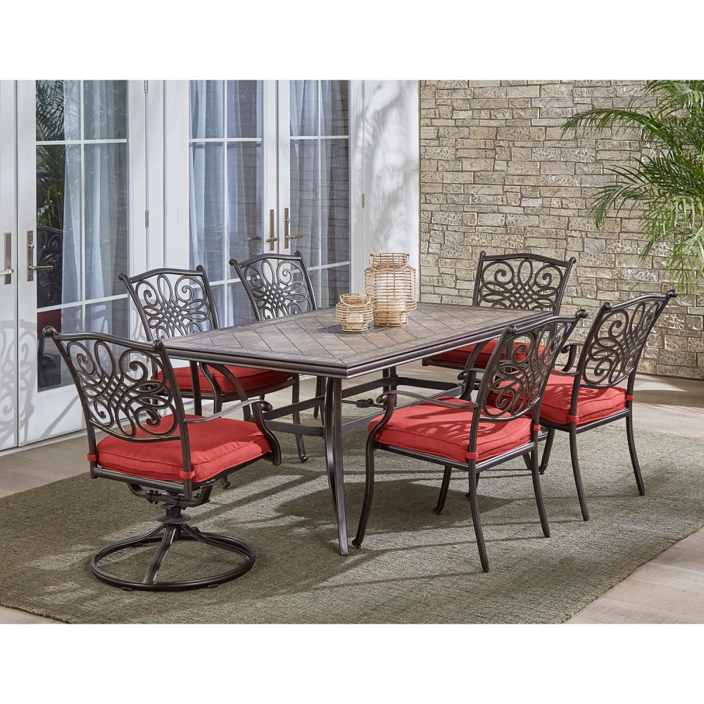 Hanover MONDN7PCSW-RED-SU Patio-Dining-Sets - View #10