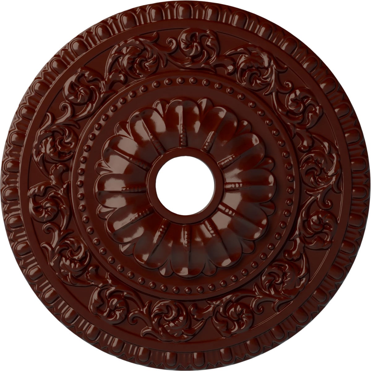 Ekena Millwork CM23VABMF Vaduz 23.5-in W x 23.5-in L Painted Brushed Mahogany Polyurethane Whole Ceiling Medallion
