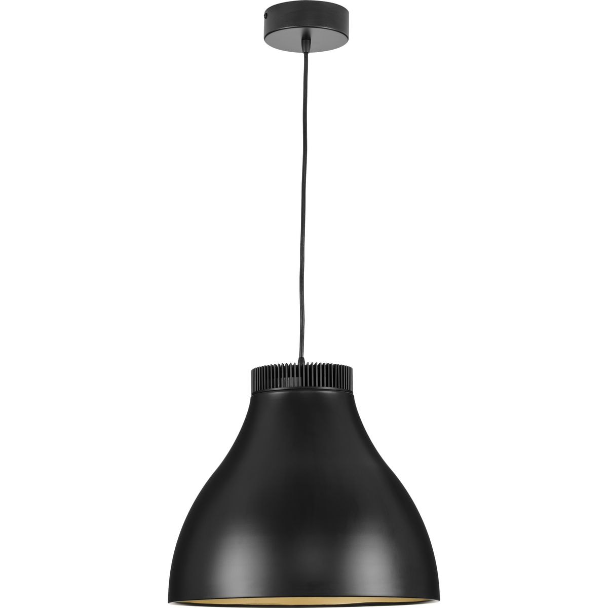Progress Lighting P500373-31M-30 Parkhurst 1 -Light Matte Black Modern/contemporary Dome Integrated LED Medium Hanging Pendant light