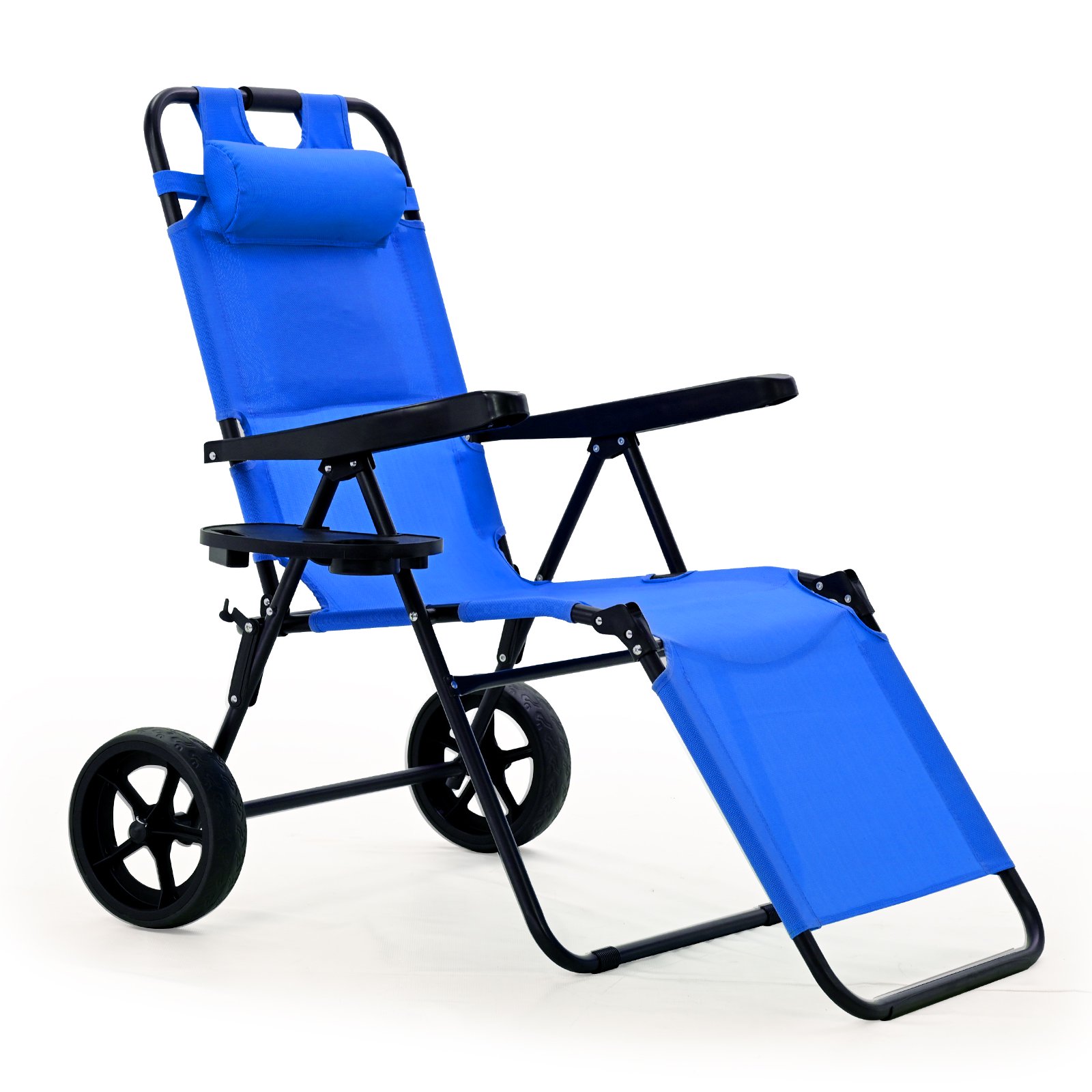 Esazn LYSTY-TSL-250-NA-BL Polyester Blue Folding Beach chair Carrying Strap/Handle Included