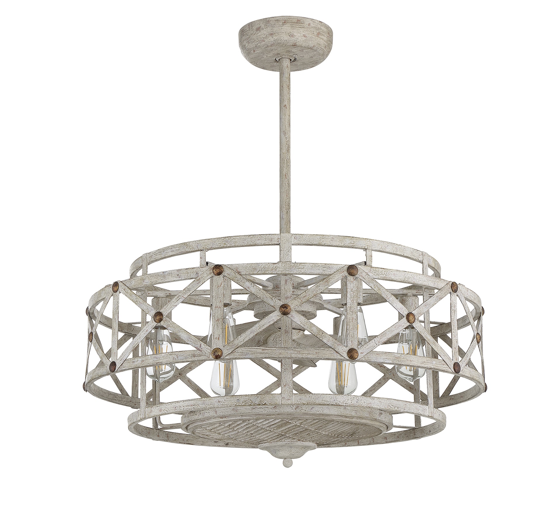 Colonade 30" Provence Gold Chandelier Ceiling Fan with Remote