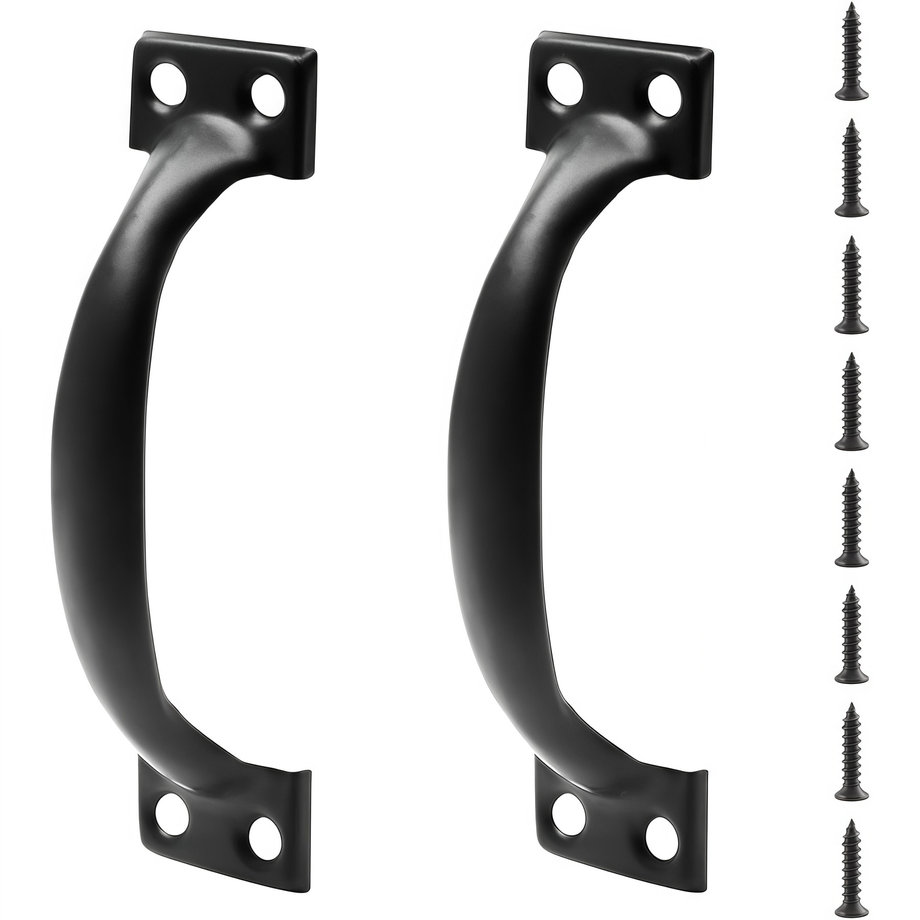 Numhew 4.8in L 2-Piece Iron Black Gate Handle Pull Set #NHWILL20072