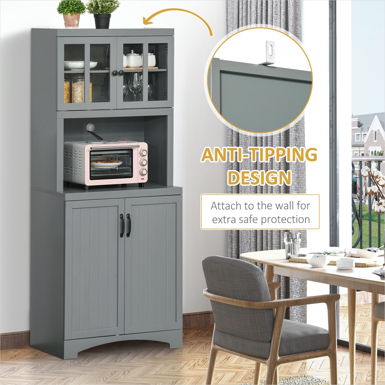 FlowLuxe MDF Cabinet for Kitchen 11.3 x 6.4 x 27.6 in with Storage ...