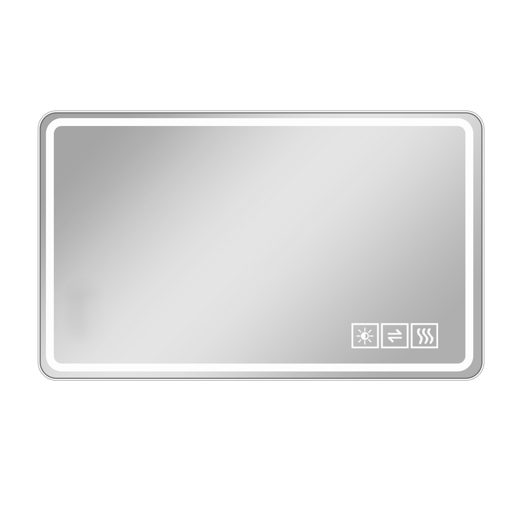 LIVACA - 24 inch x 40 inch Silver Frameless LED Bathroom Mirror with Front Lights and Anti-Fog Fu...