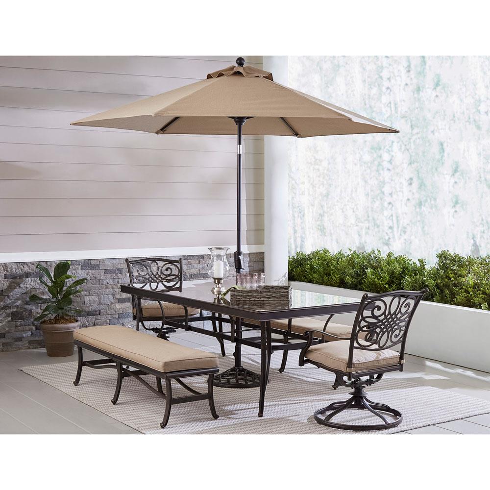 Hanover TRADDN5PCSW2GBN-SU-T Patio-Dining-Sets - View #14