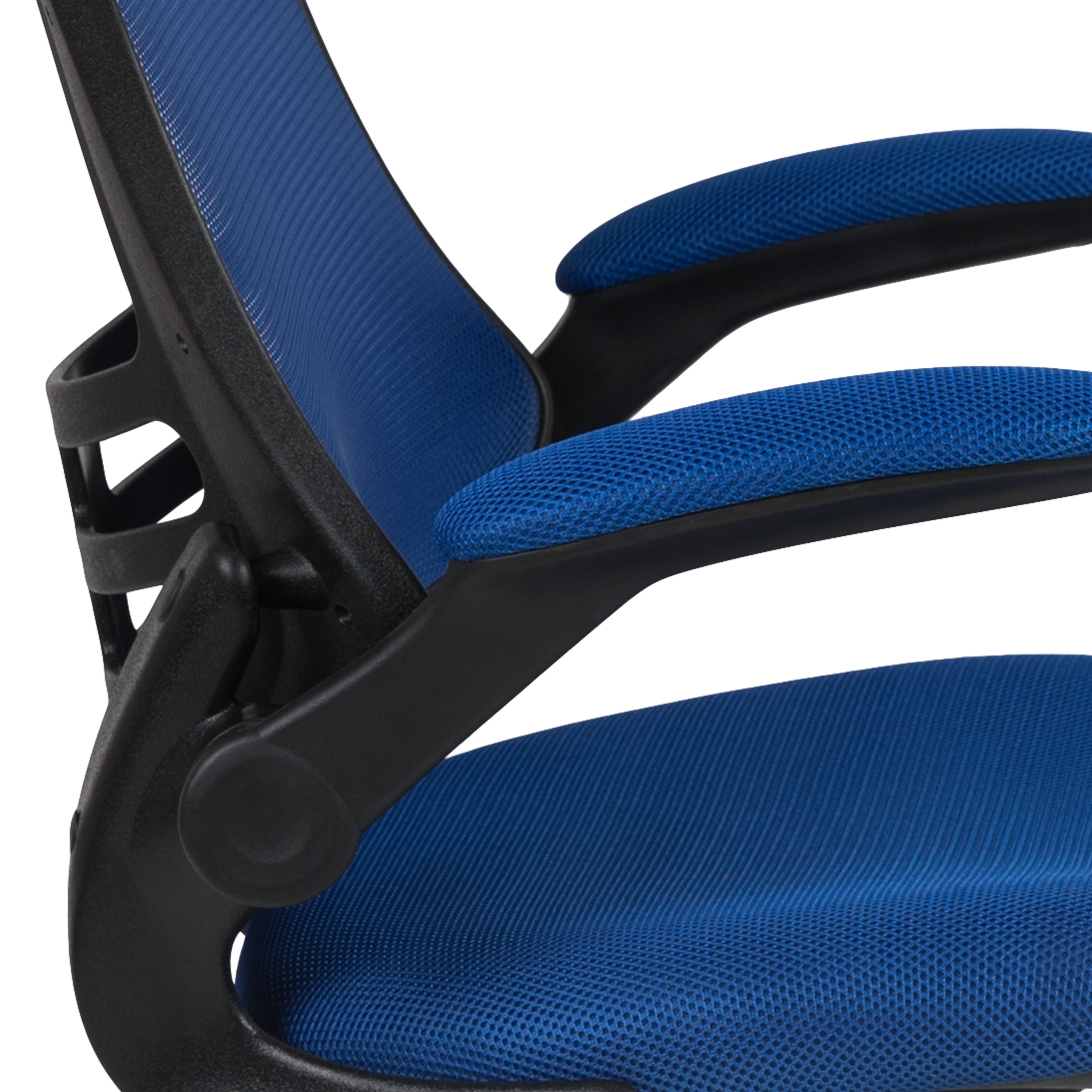 Blue Mesh Mid-Back Ergonomic Office Chair with Adjustable Arms