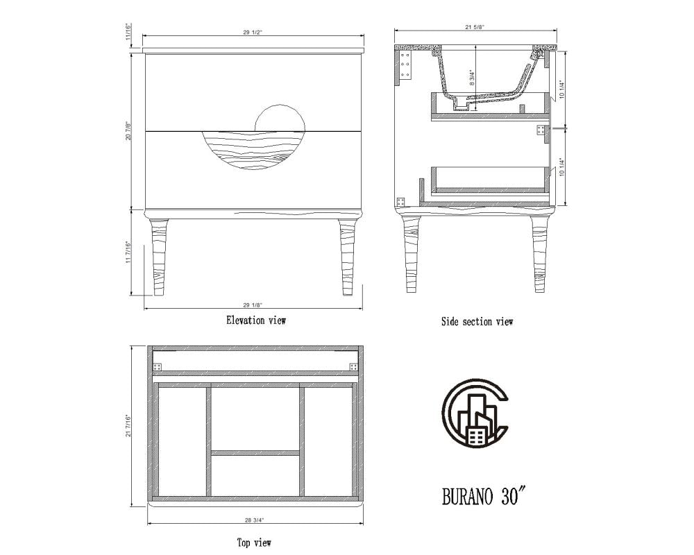 CARTISAN DESIGN VABURBE30FD Bath-Vanity-Combo - View #7