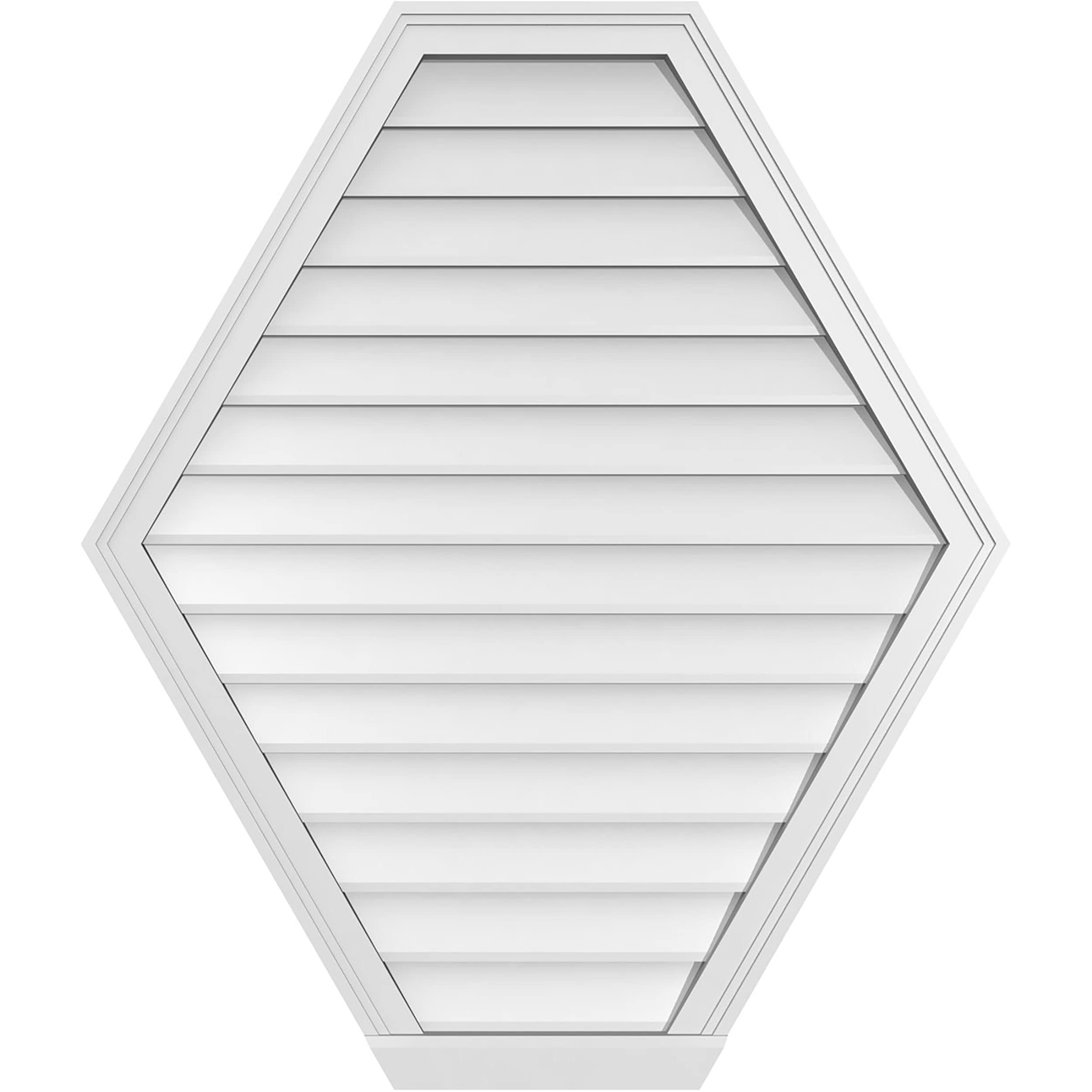 Ekena Millwork GVPHP36X4203SN 36-Inches x 42-Inches Off-white Peaked PVC Gable Louver Vent