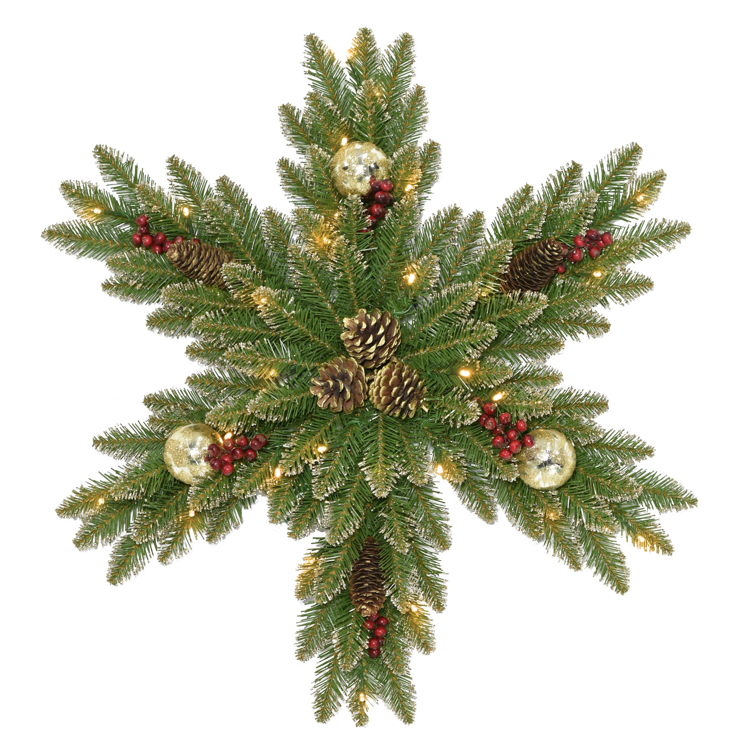 National Tree Company DUGL3-300-32SB1 32-Inches Lighted Snowflake Battery-operated Christmas Decor
