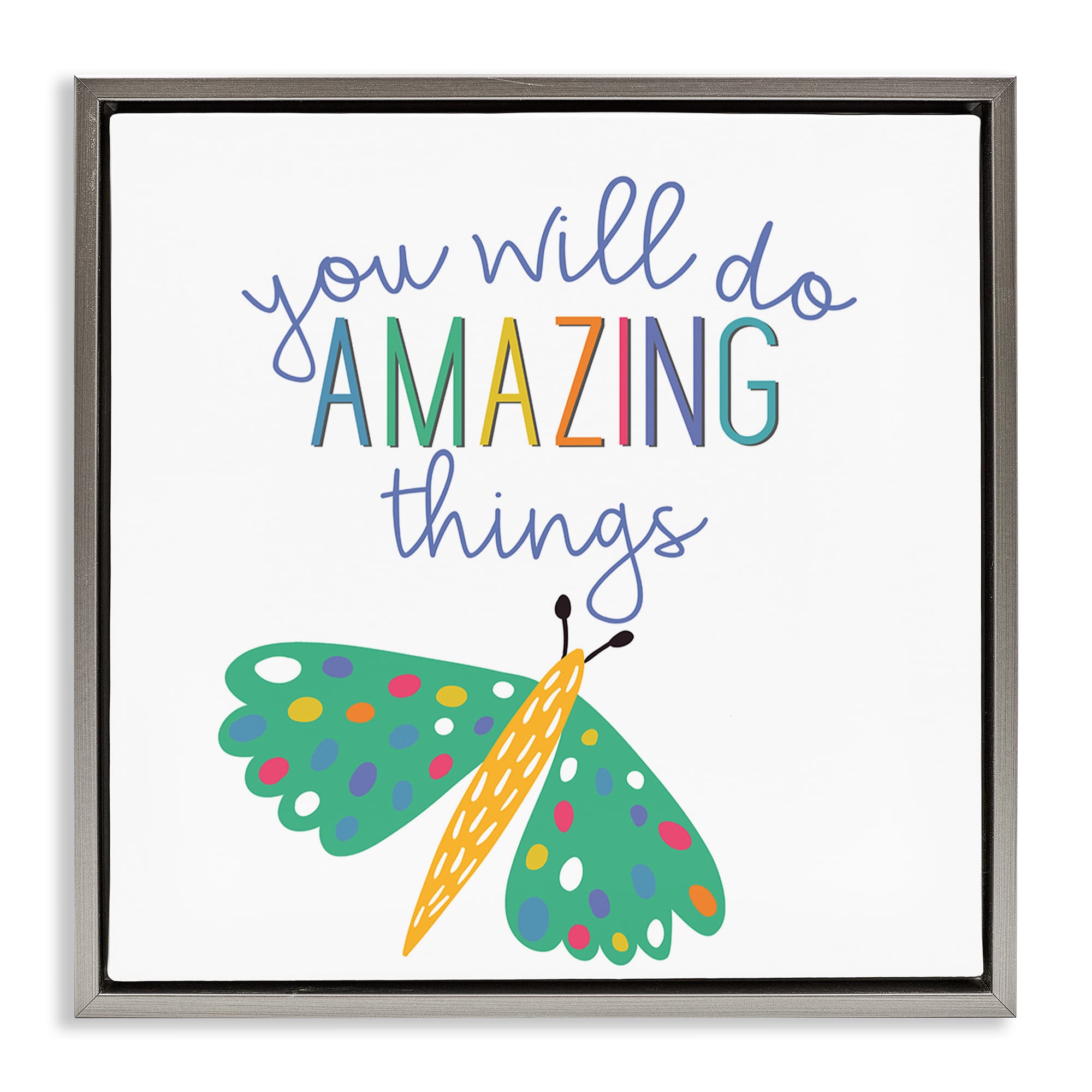 Stupell Industries BS-435-FFL-24X24 Inspiring Do Amazing Things Floating Frame design by Kim Allen