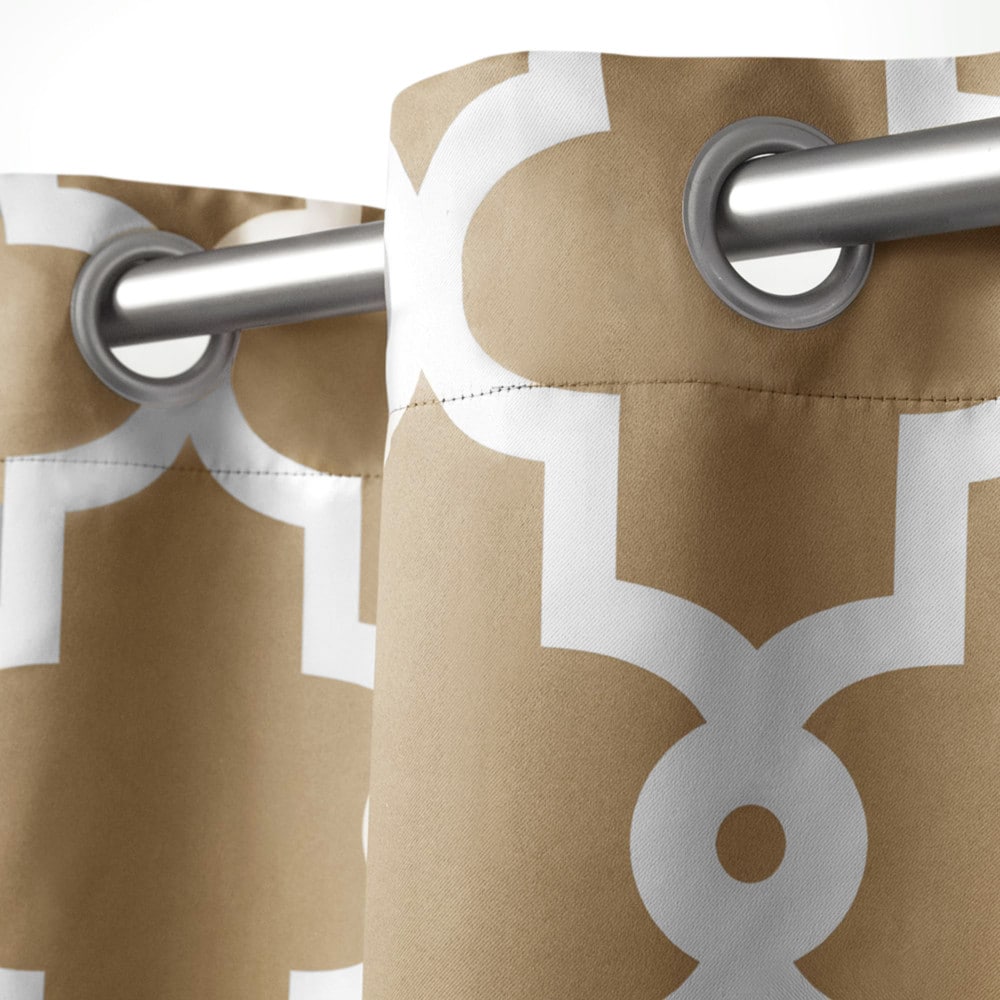 Taupe Polyester Blackout Grommet Window Panel Set