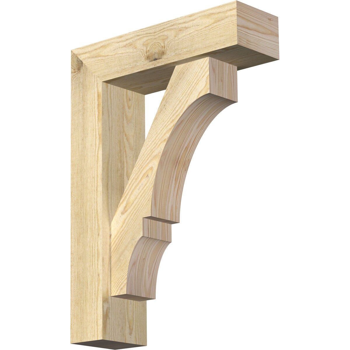 Ekena Millwork 1462039 Balboa block rough sawn bracket with offset brace 6-in x 20-in x 28-in Douglas fir Brown Wood Standard bracket