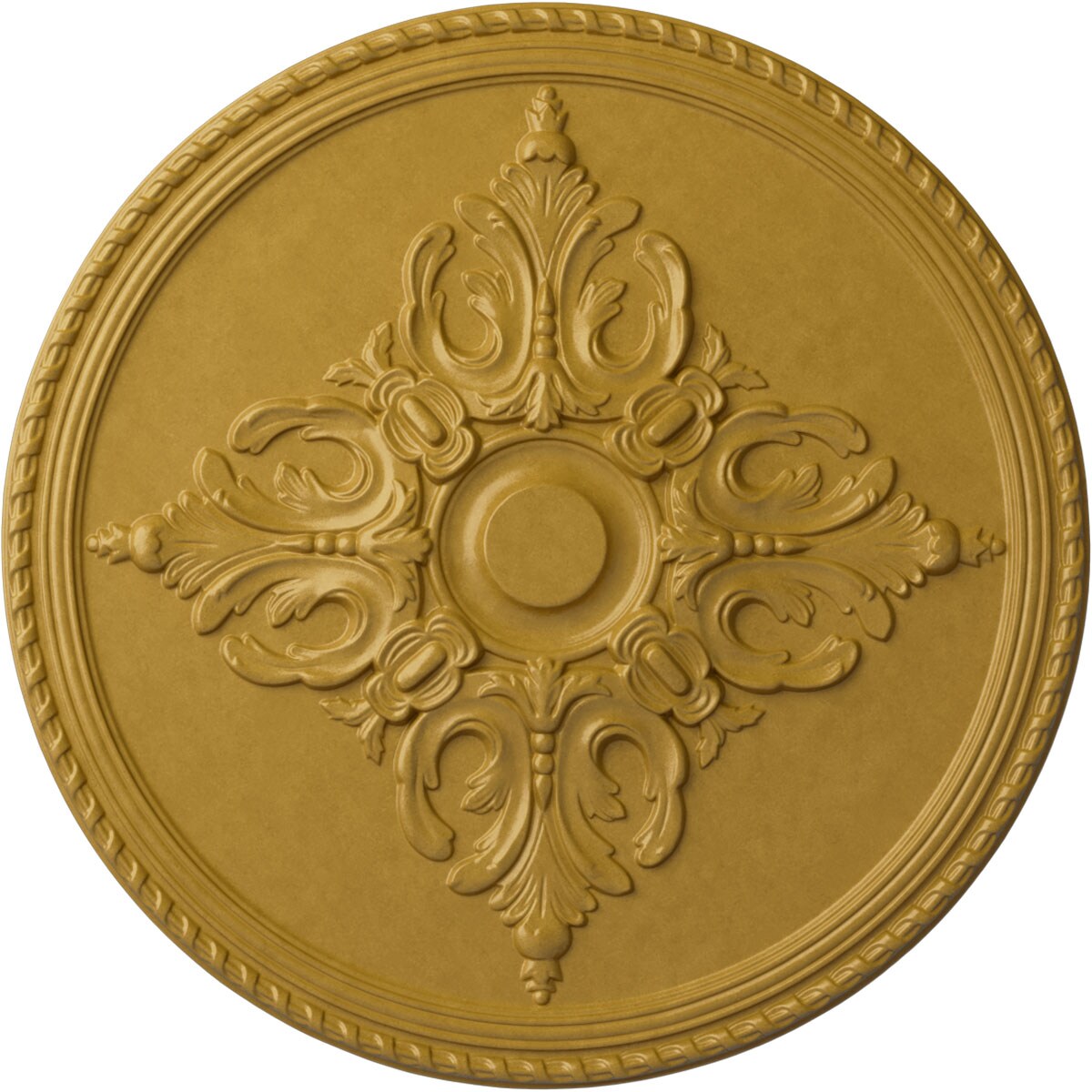 Ekena Millwork CM54MIIGS Milton 55-in W x 55-in L Painted Iridescent Gold Polyurethane Whole Ceiling Medallion