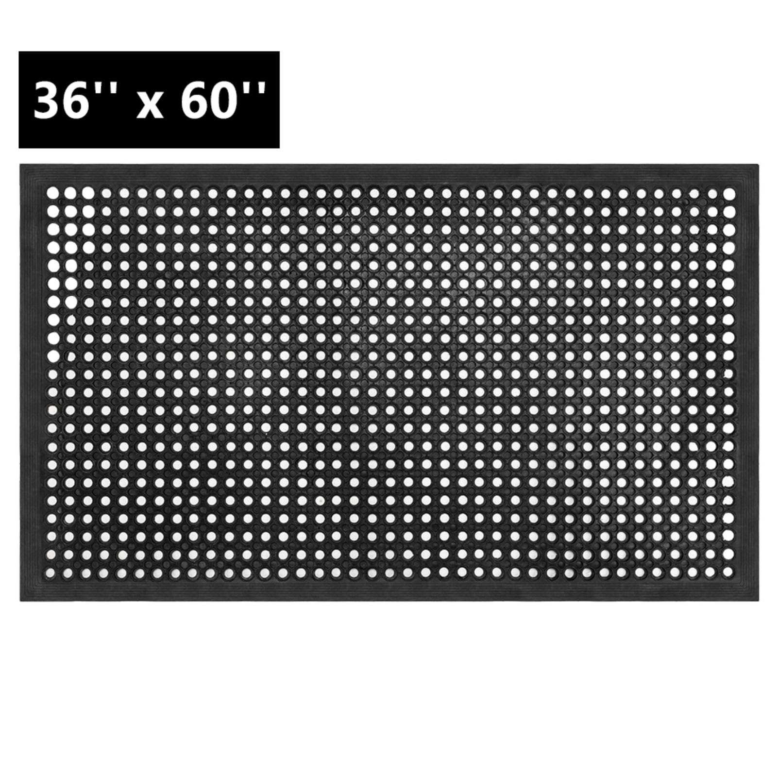 ROVSUN 36D x 60W Rubber Floor Mat with Holes Anti-Fatigue/Non-Slip Drainage Mat for Industrial Kitchen Restaurant Bar Bathroom Utility Garage Pool Entry Door