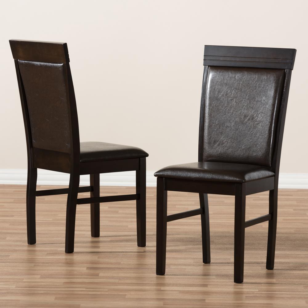 Baxton Studio Set of 2 Thea Contemporary Faux Leather Upholstered ...