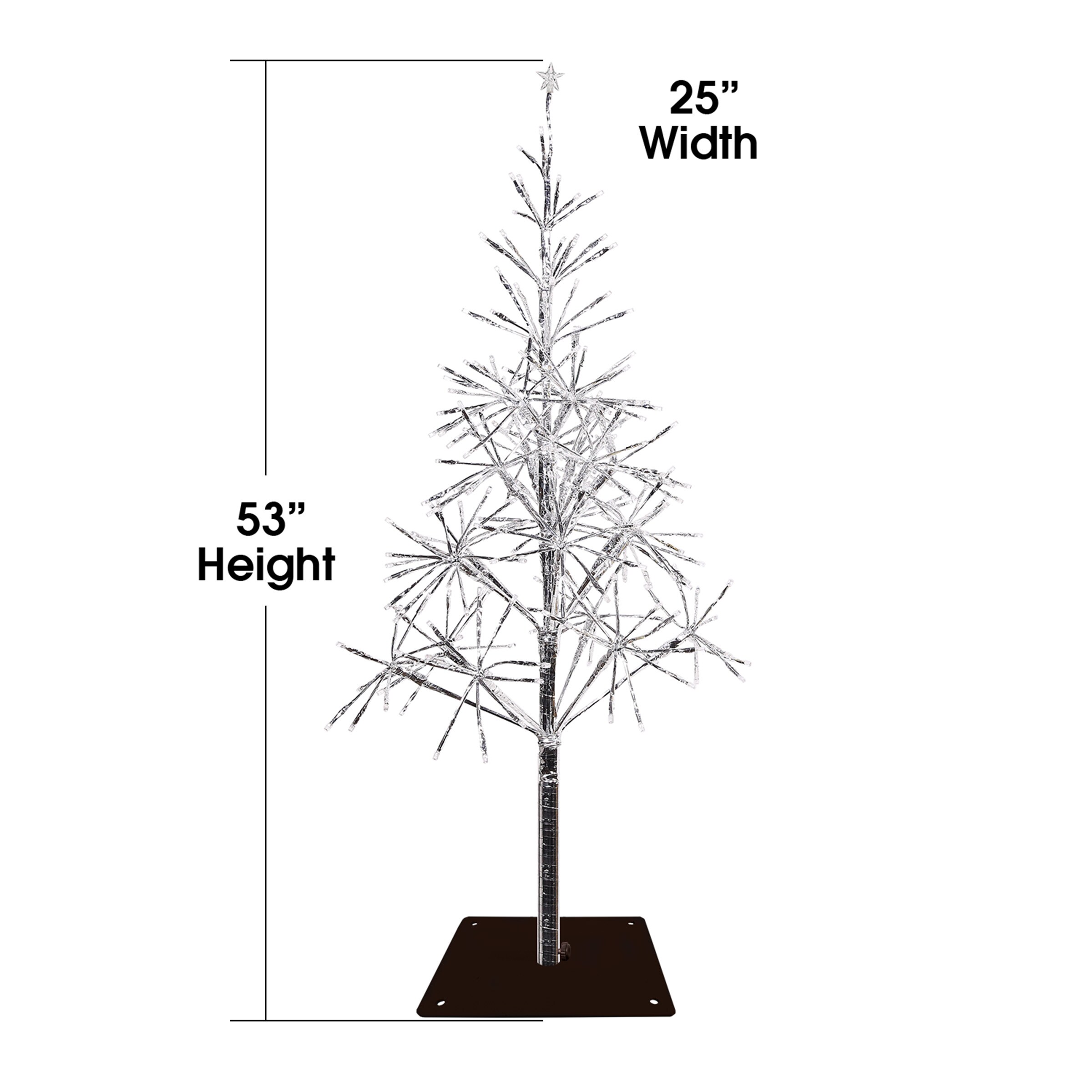 Alpine Corporation 4.42-ft Pre-lit Silver Artificial Christmas Tree ...