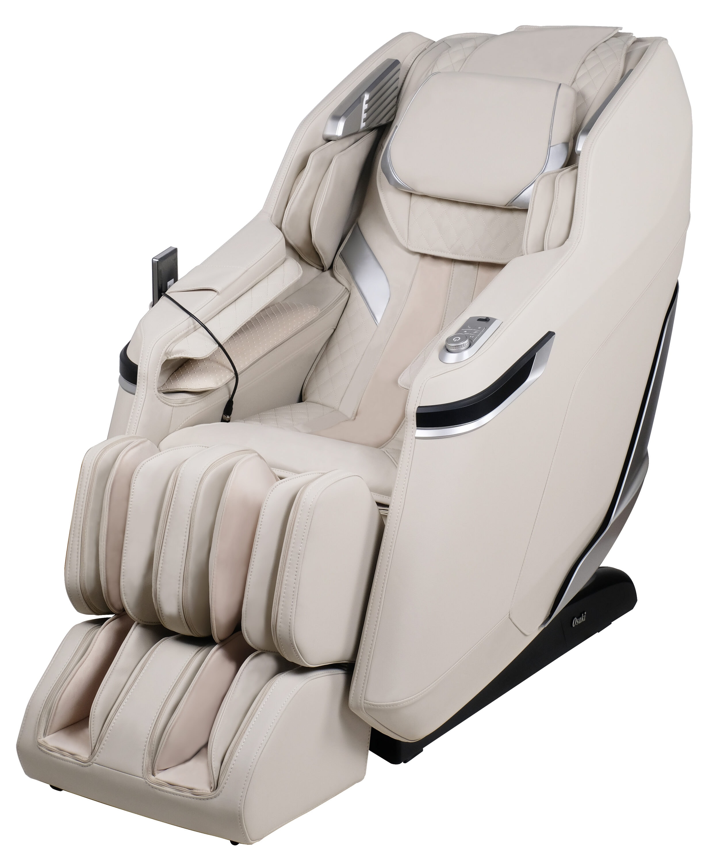 Osaki BELMONTTA 3D BELMONT Taupe Faux leather Upholstered Powered Reclining Zero Gravity Massage chair