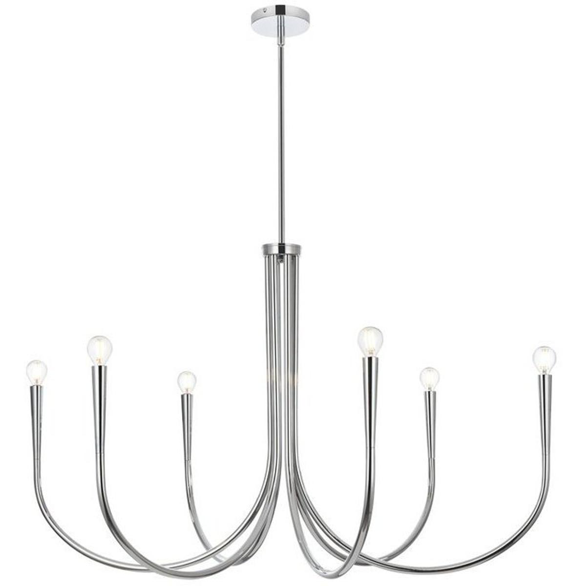 Elegant Lighting 2626898 Living District LD722D42C Layne 6 Light 42 inch Chrome Chandelier Ceiling Light