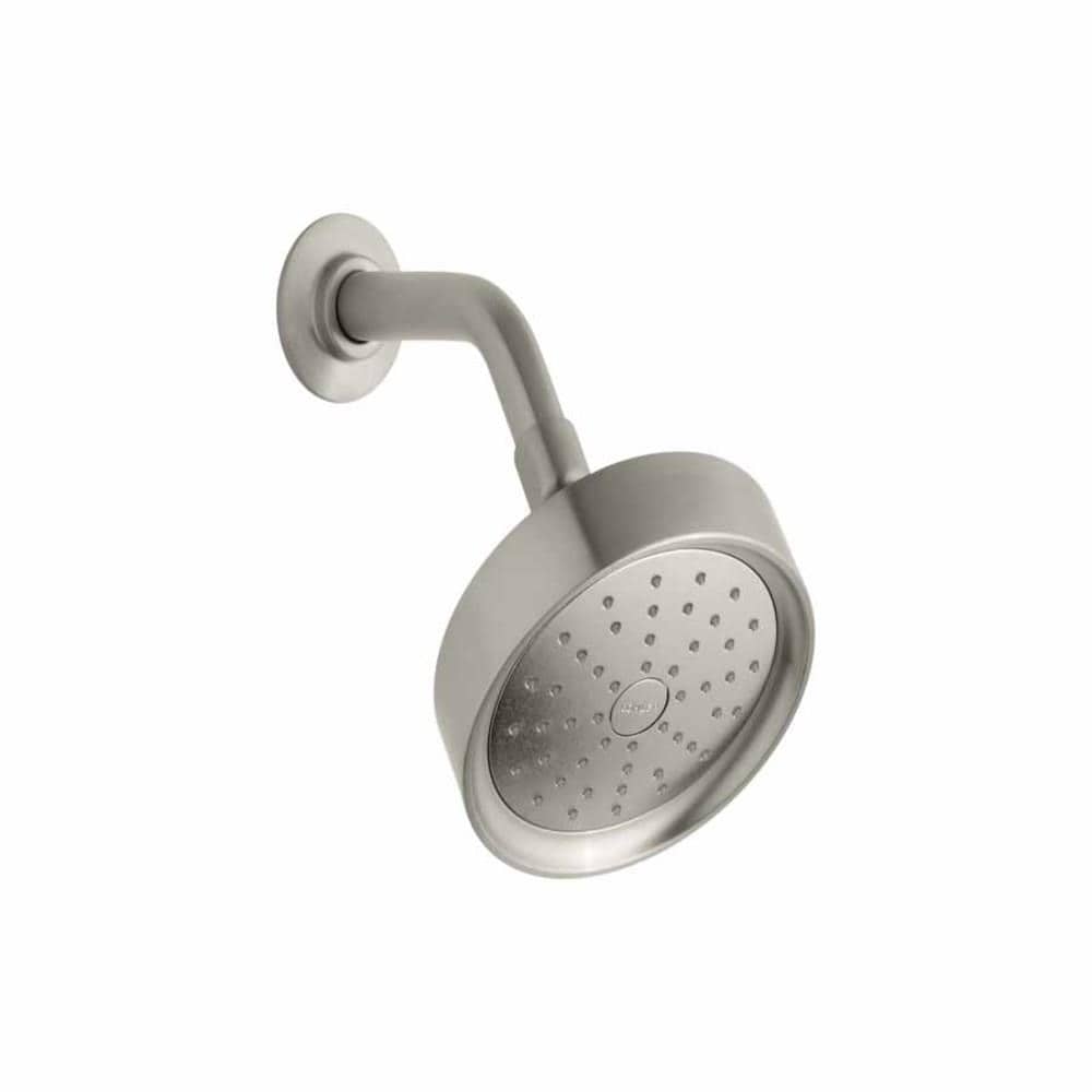 Vibrant Brushed Nickel Adjustable Rain Shower Head