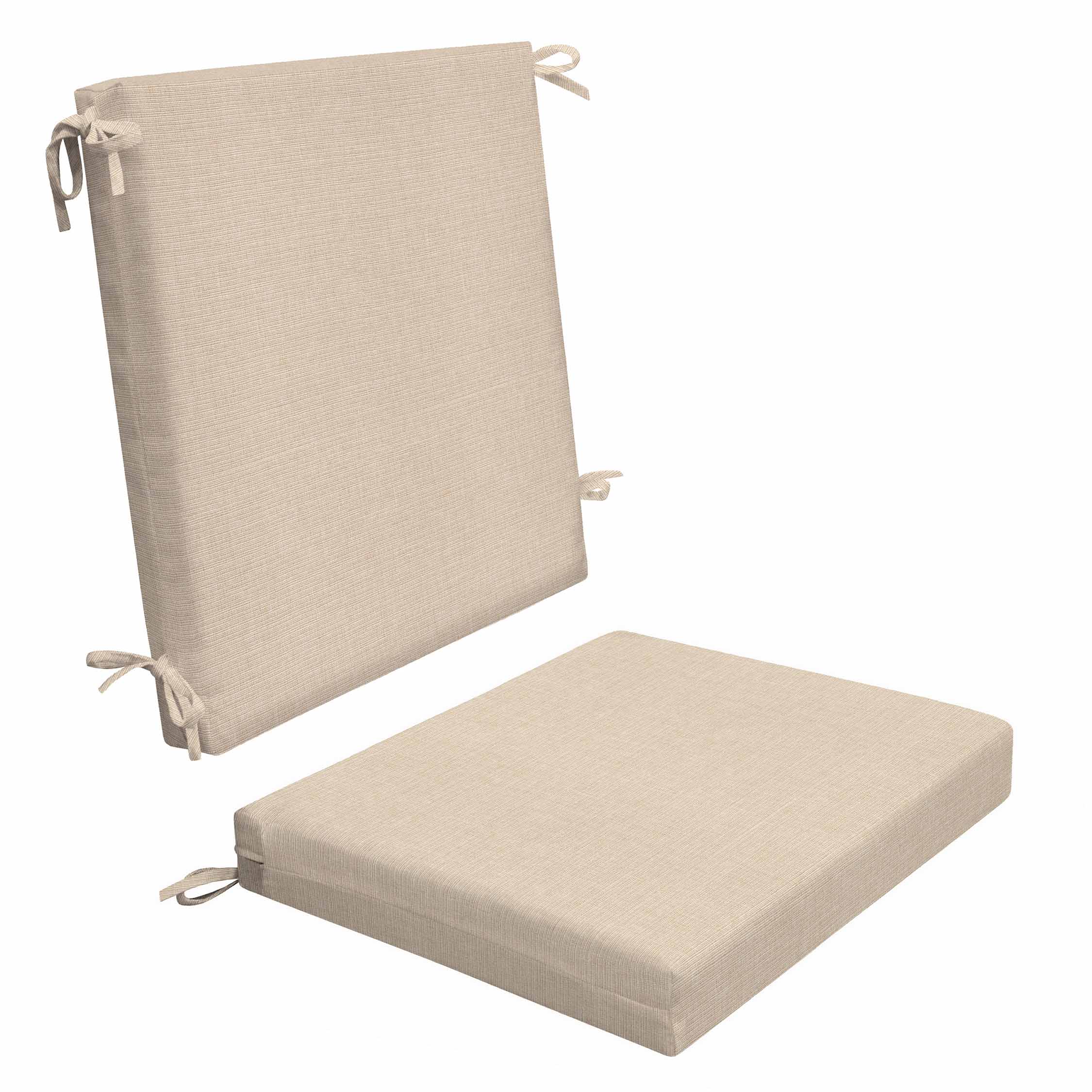 3i Products LO1107-101A135 Textured Solid Almond Mid Back Dining Chair Cushion 17.5-in x 19-in Almond Patio chair cushion