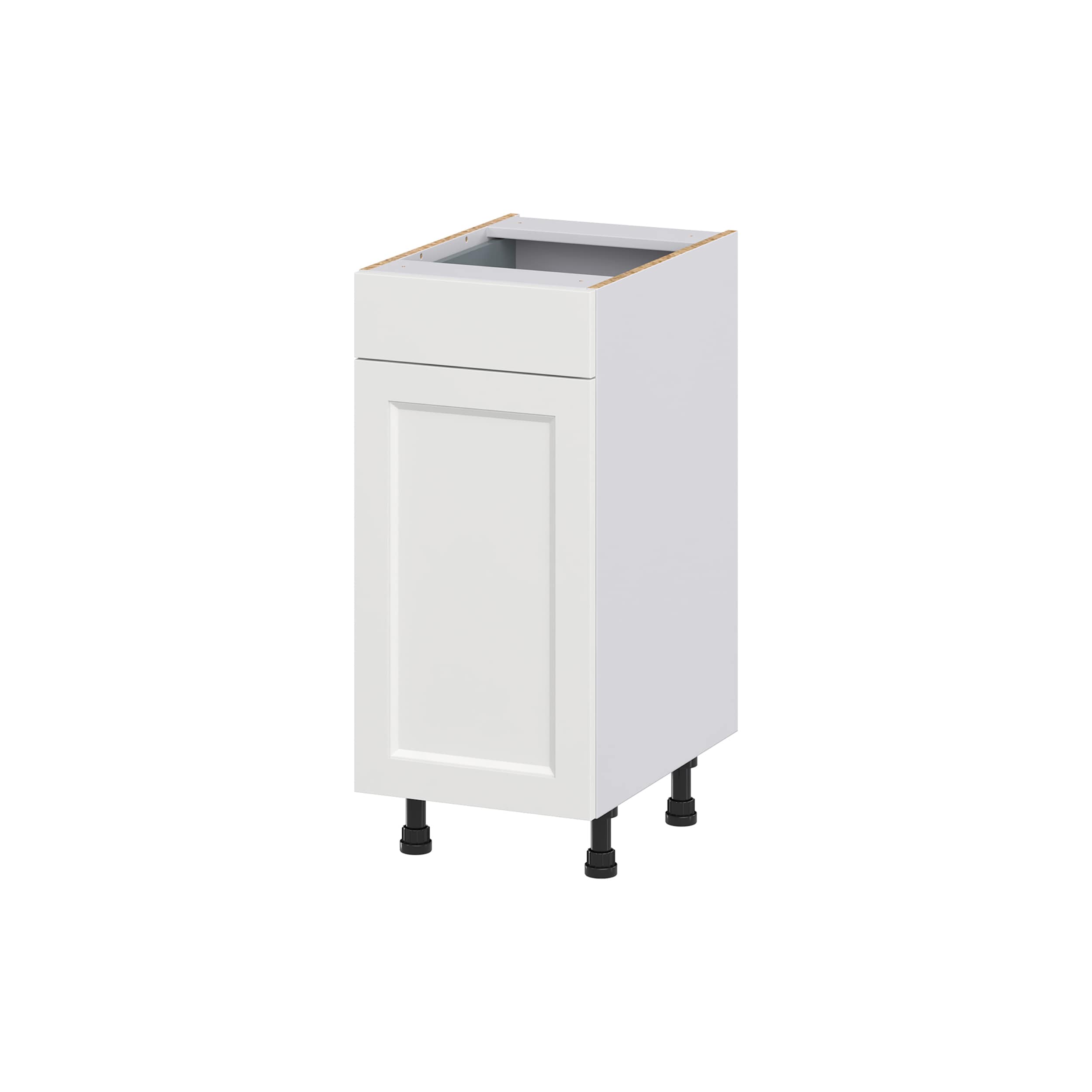 Hugo&Borg Riviera 15-in W x 34.5-in H x 21-in D Bright White 3-Drawer Base Fully Assembled Cabinet (Recessed Panel Style)