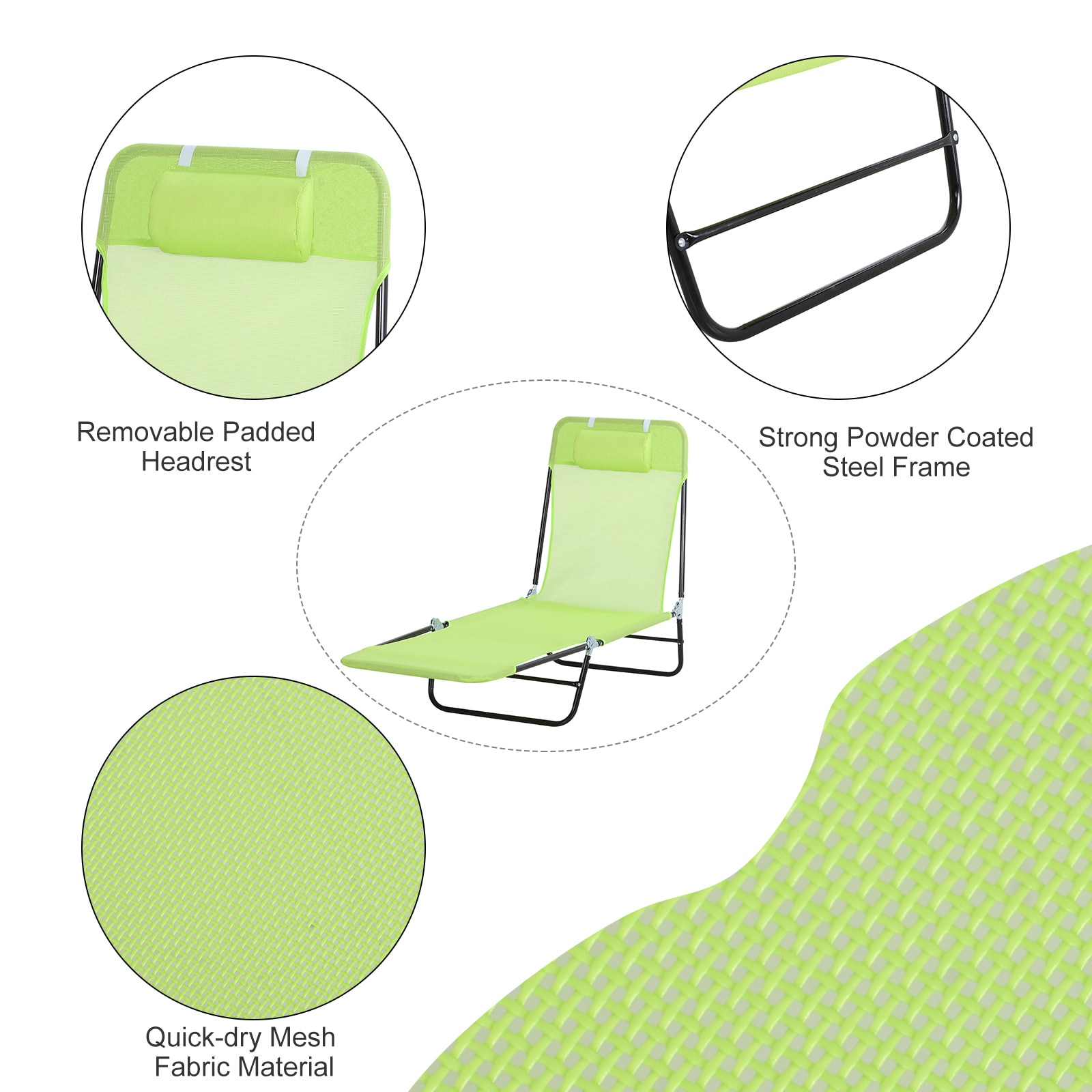 Outsunny 84B-397GN Patio-Chairs - View #5