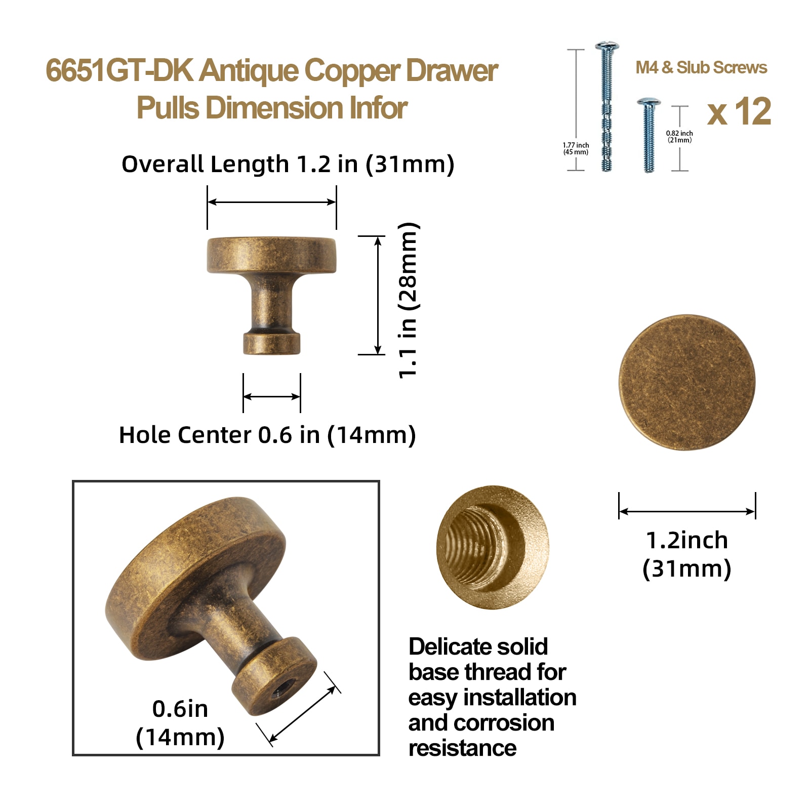 Miaokesen 6651GT-DK Cabinet-Knobs - View #2