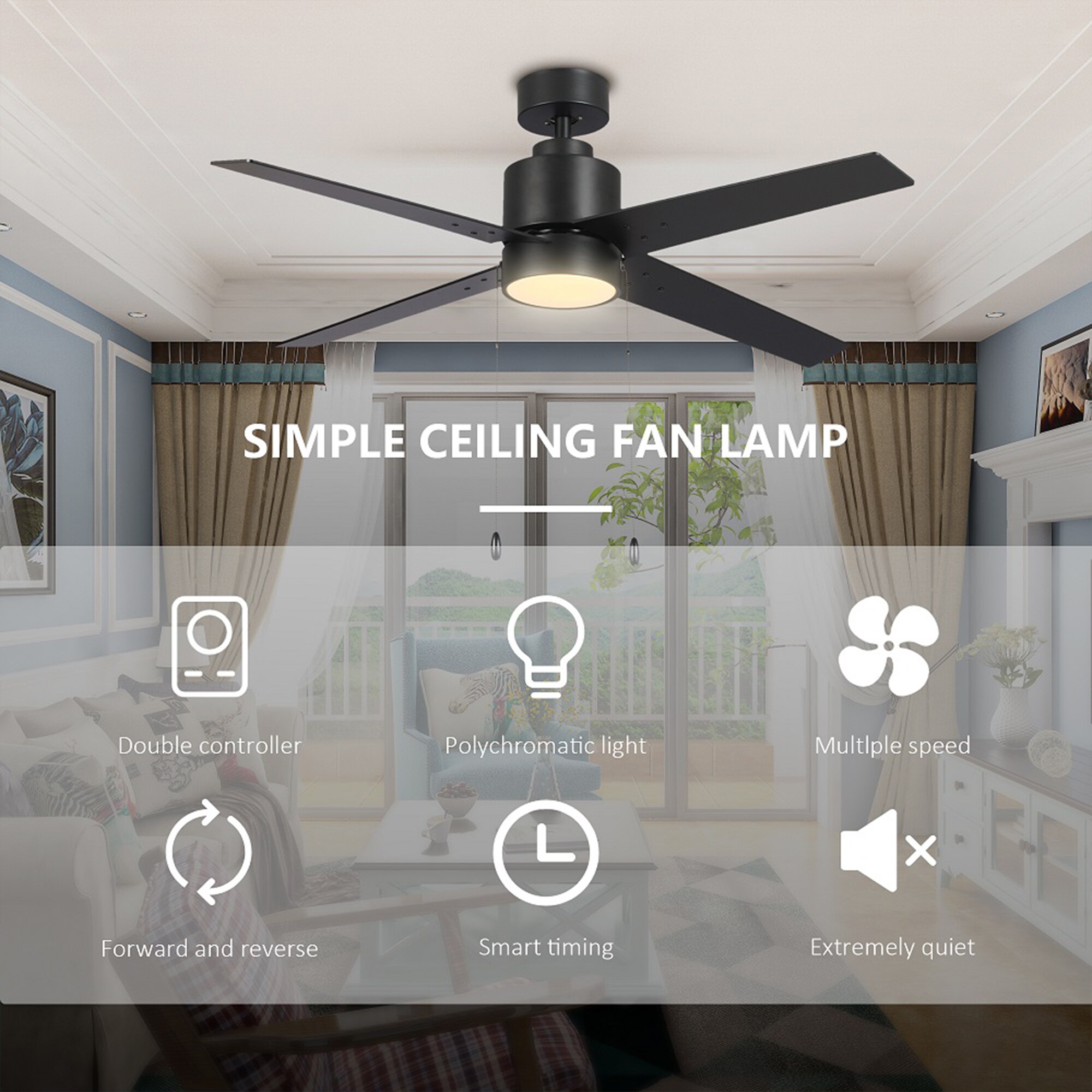 Yardreeze ZSFHSJCF14BK0407 Ceiling-Fans - View #2