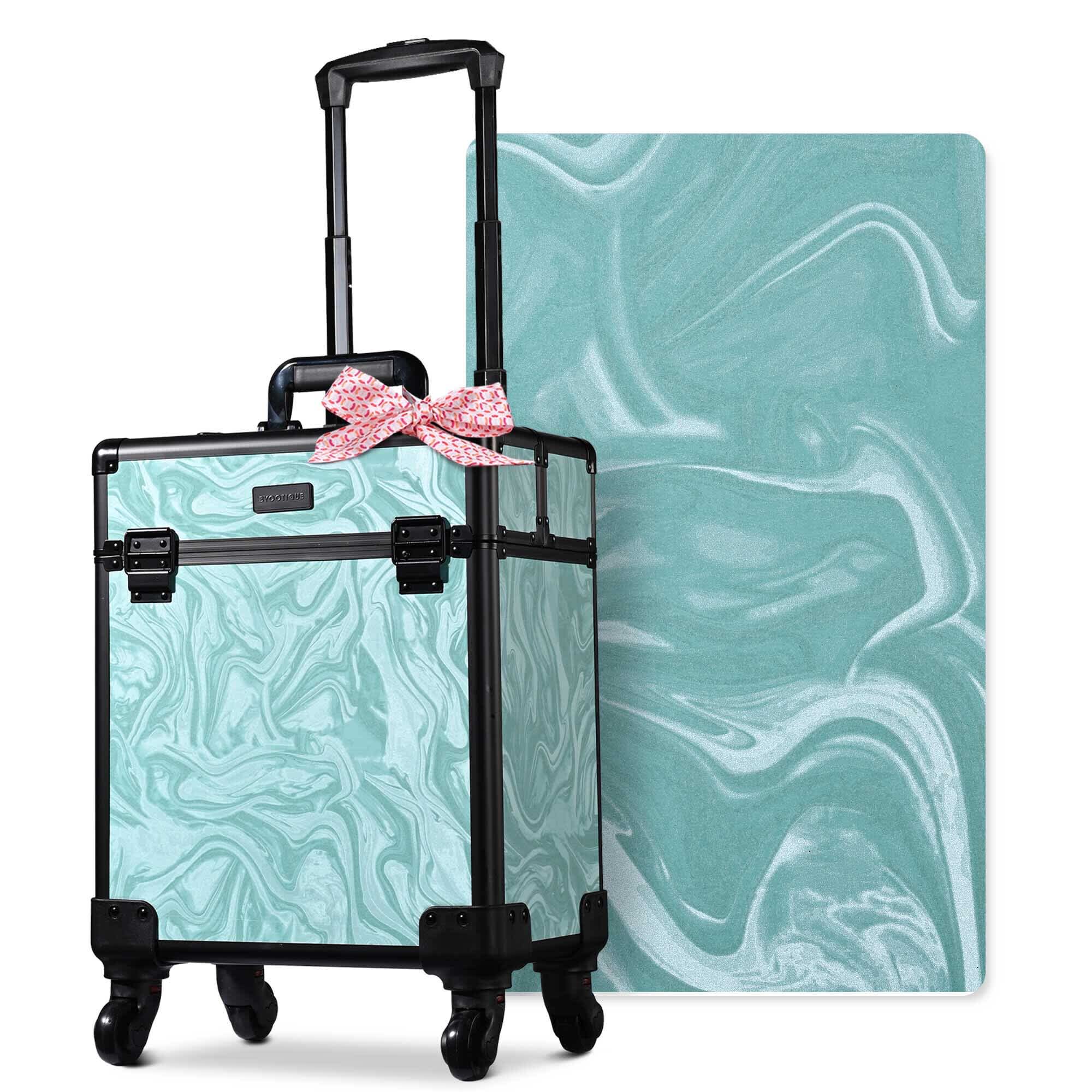 Yescom 12MKC028-SM-CTB04-LO Byootique Rolling Makeup Train Case Cosmetic Trolley Organizer Salon CB Vitality