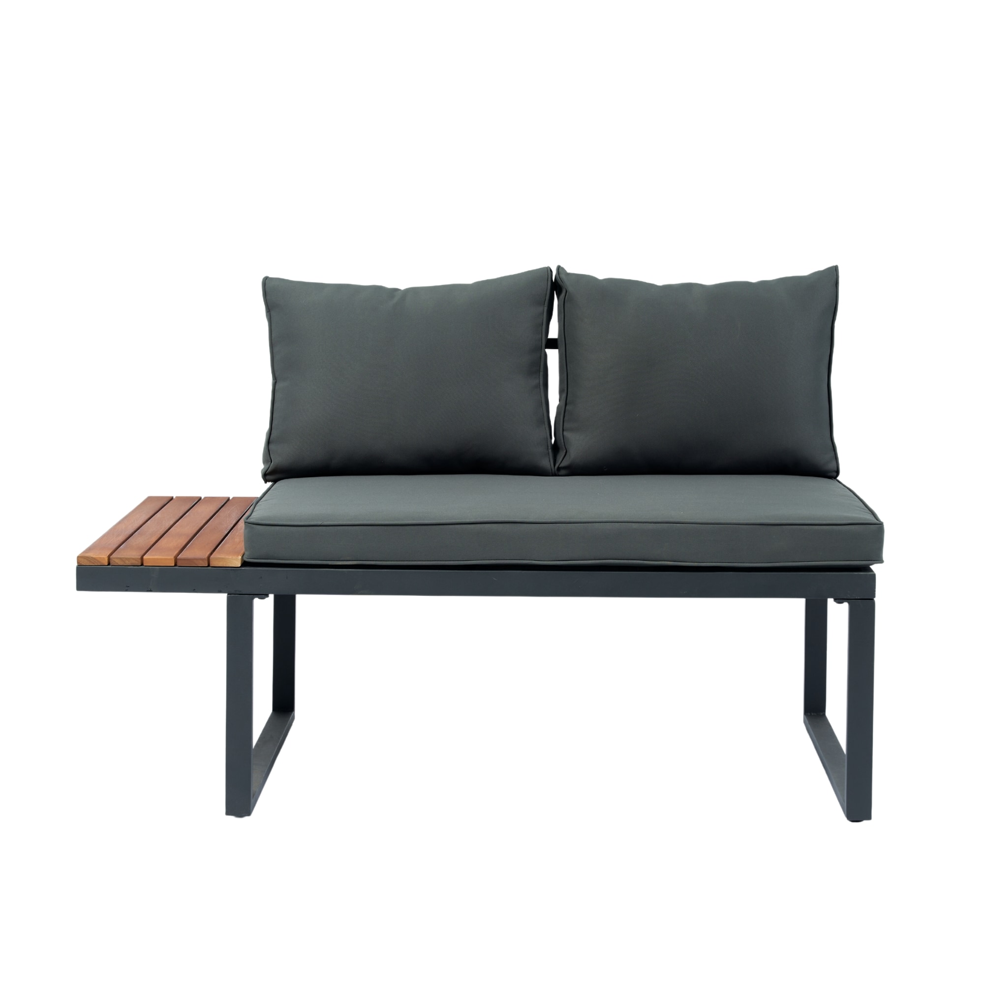 Nestfair HP329S31 Patio Furniture Sets Rattan Outdoor Sofa with Dark gray Cushions and Iron Frame