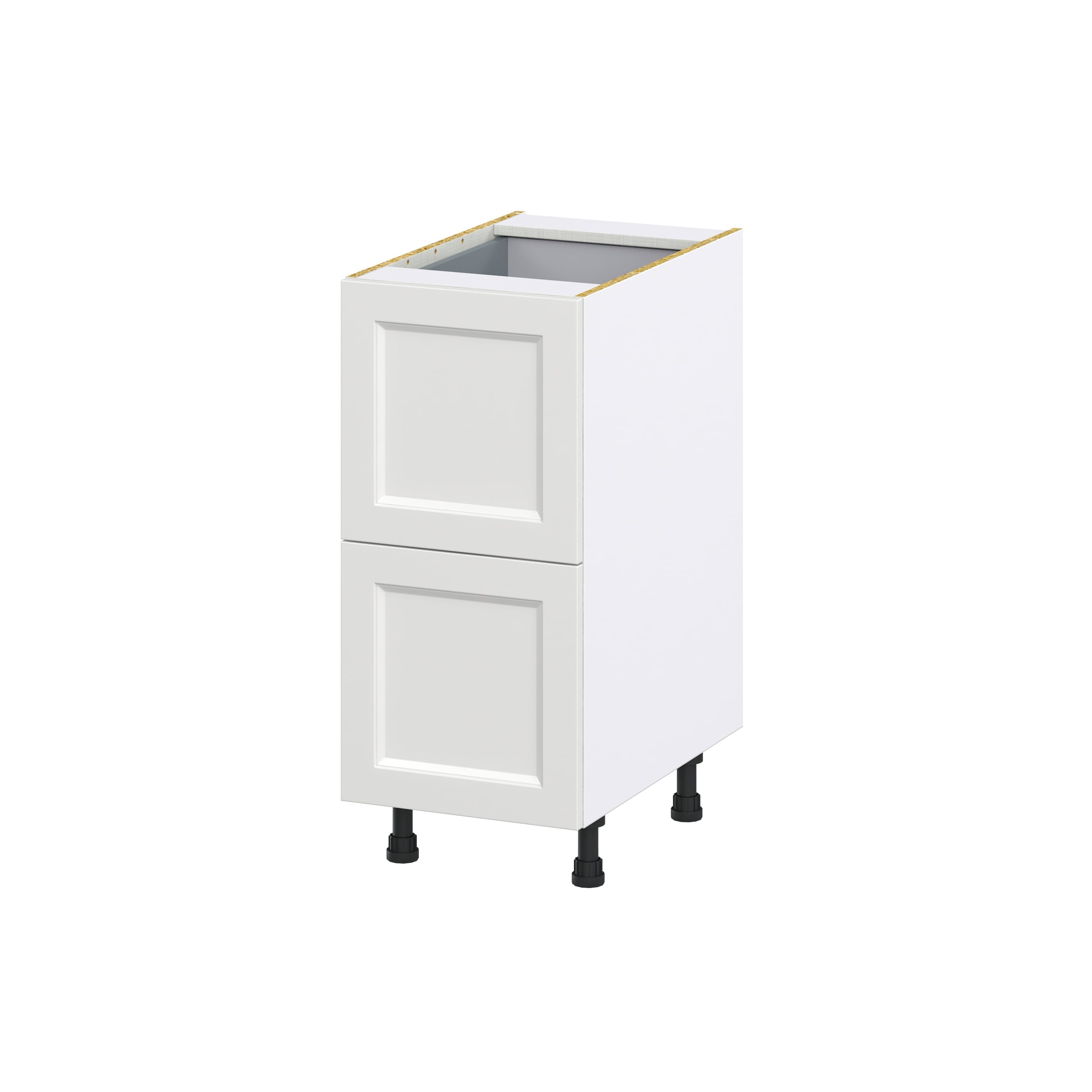 Hugo&Borg Riviera 15-in W x 34.5-in H x 24-in D Bright White 2-Drawer Base Fully Assembled Cabinet