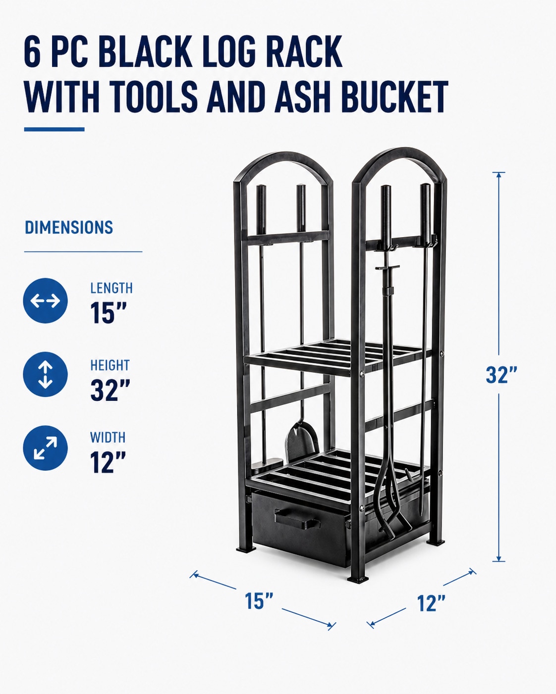 Sureway Home Products T2505BK Firewood-Storage - View #4