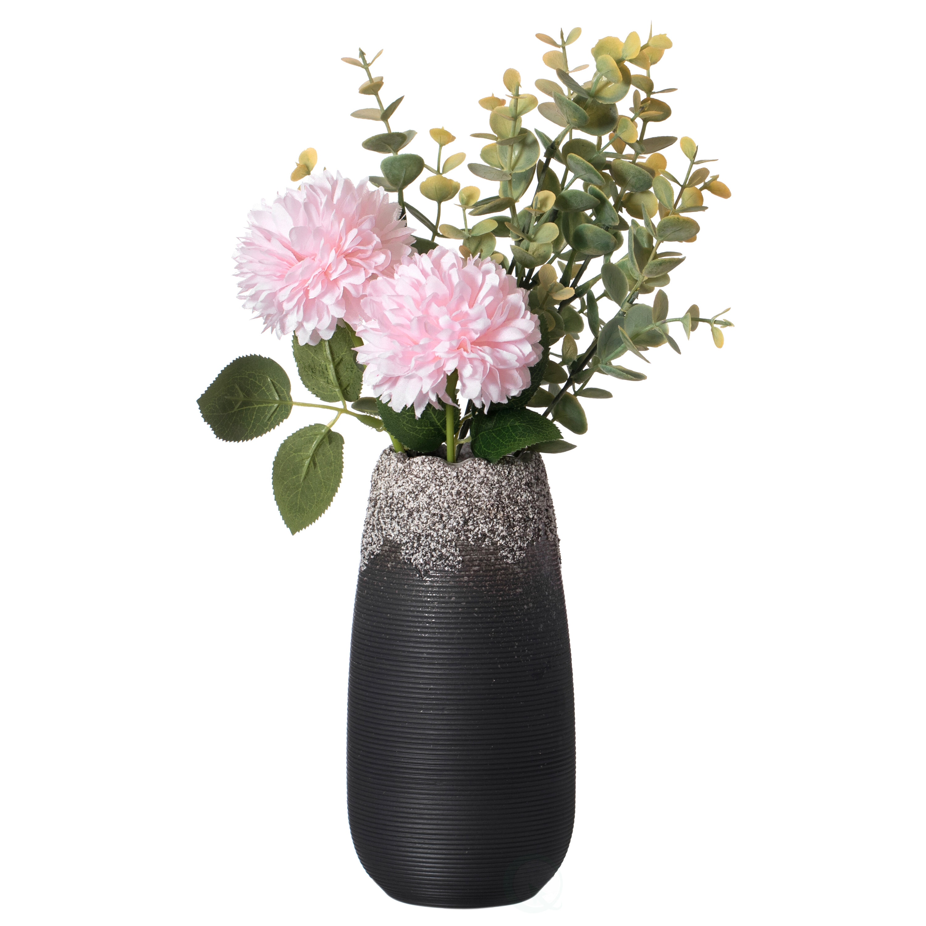 Uniquewise QI004358.S Black Ceramic Modern Vase