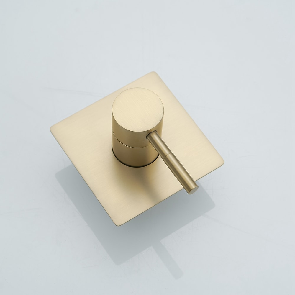 BWE Brushed Gold 1-handle Wall-mount Waterfall Bathtub Faucet (Valve ...