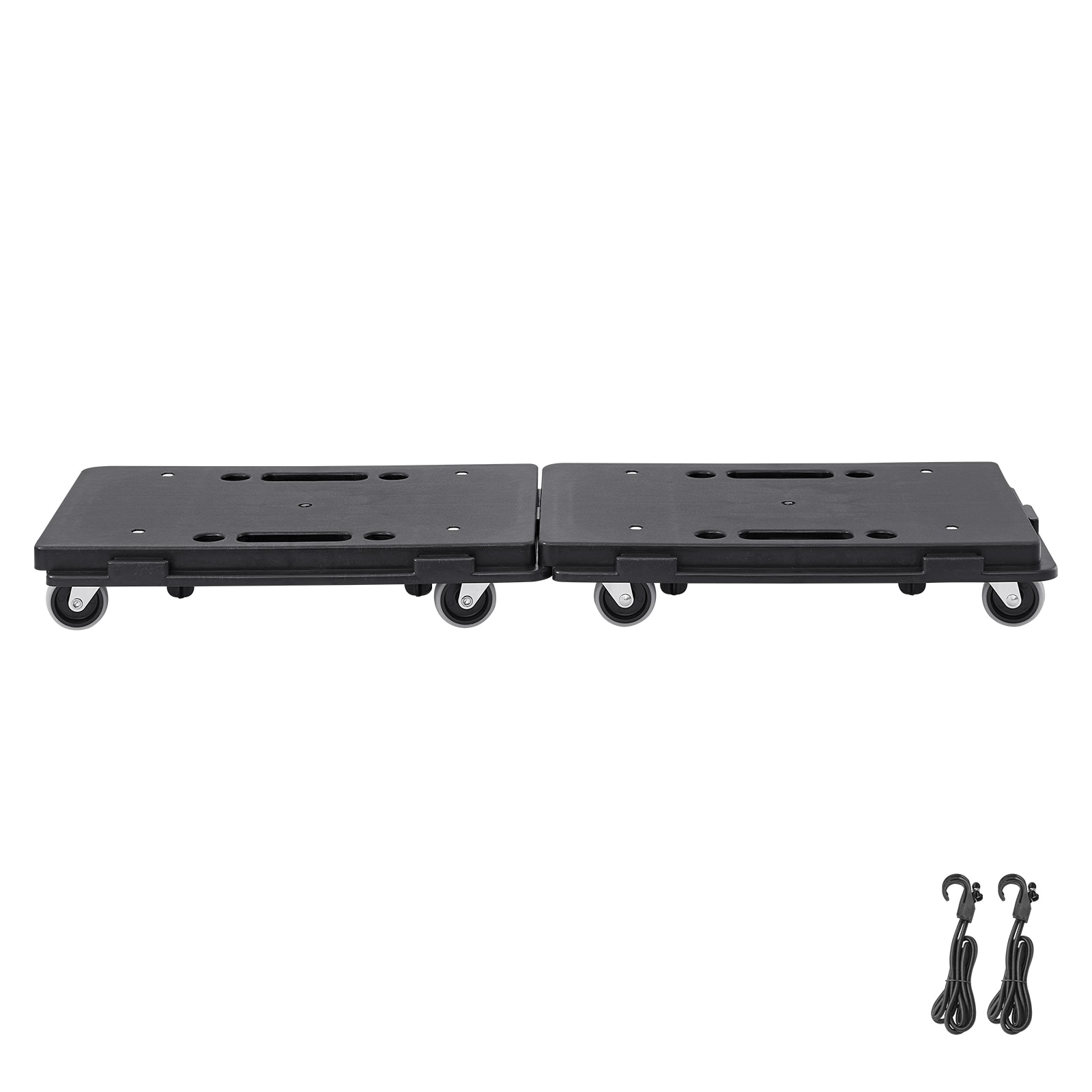 Mecale Furniture Dolly 2-Pack 500-lb Interlocking Moving Rollers with Wheels and Straps - Black