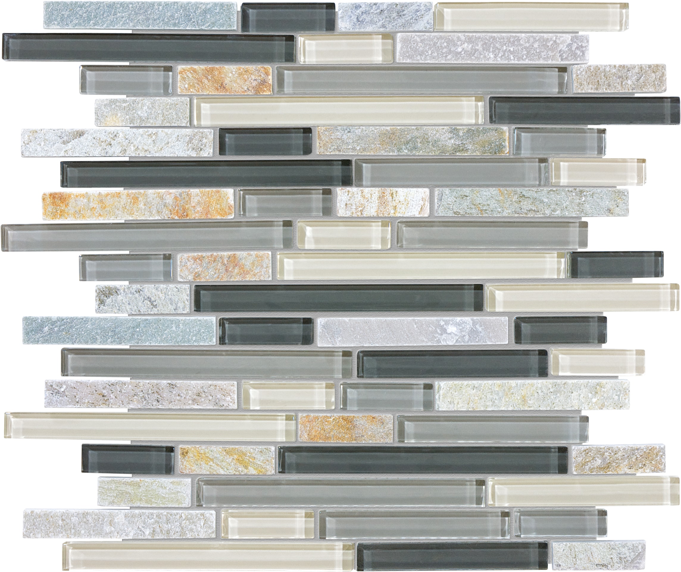 Anatolia Smoky 12-in x 12-in Glossy Glass Linear Subway Wall Tile (10-sq. ft/ Carton)