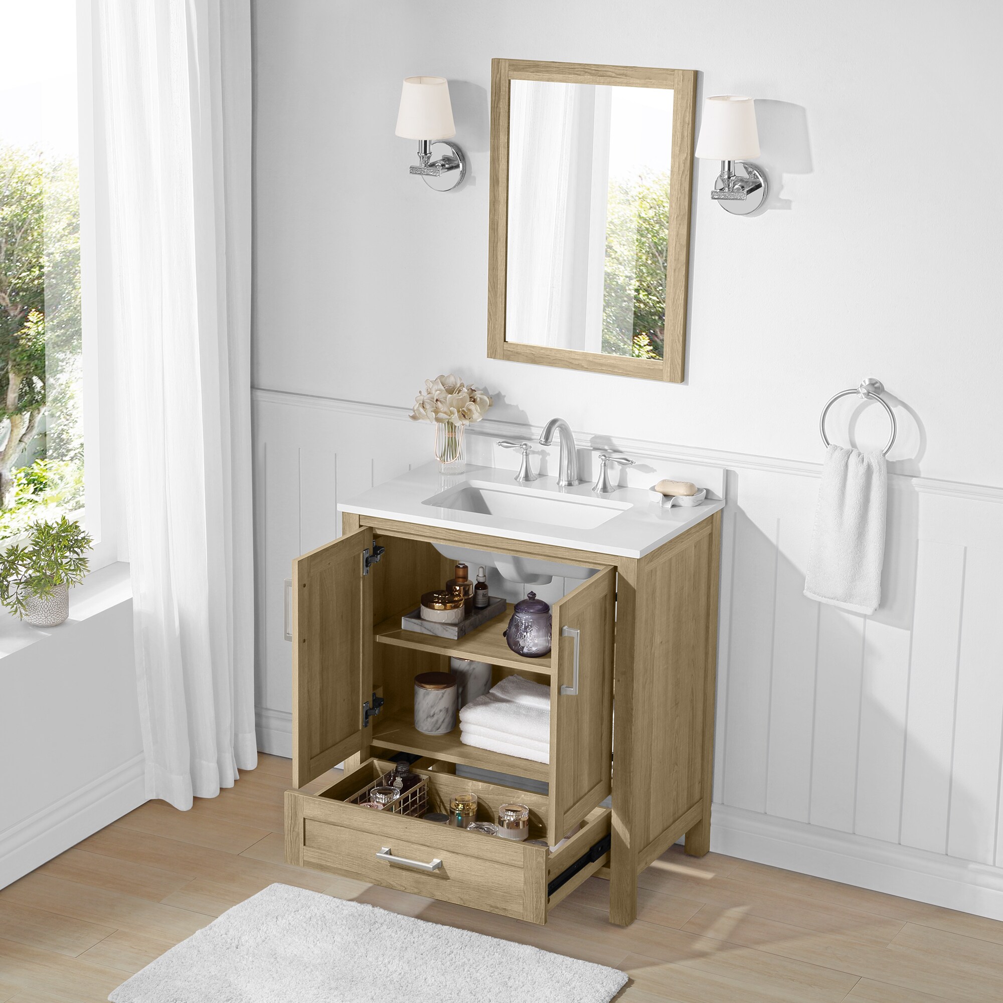 Style Selections Edwards 30-in Natural Oak Undermount Single Sink ...