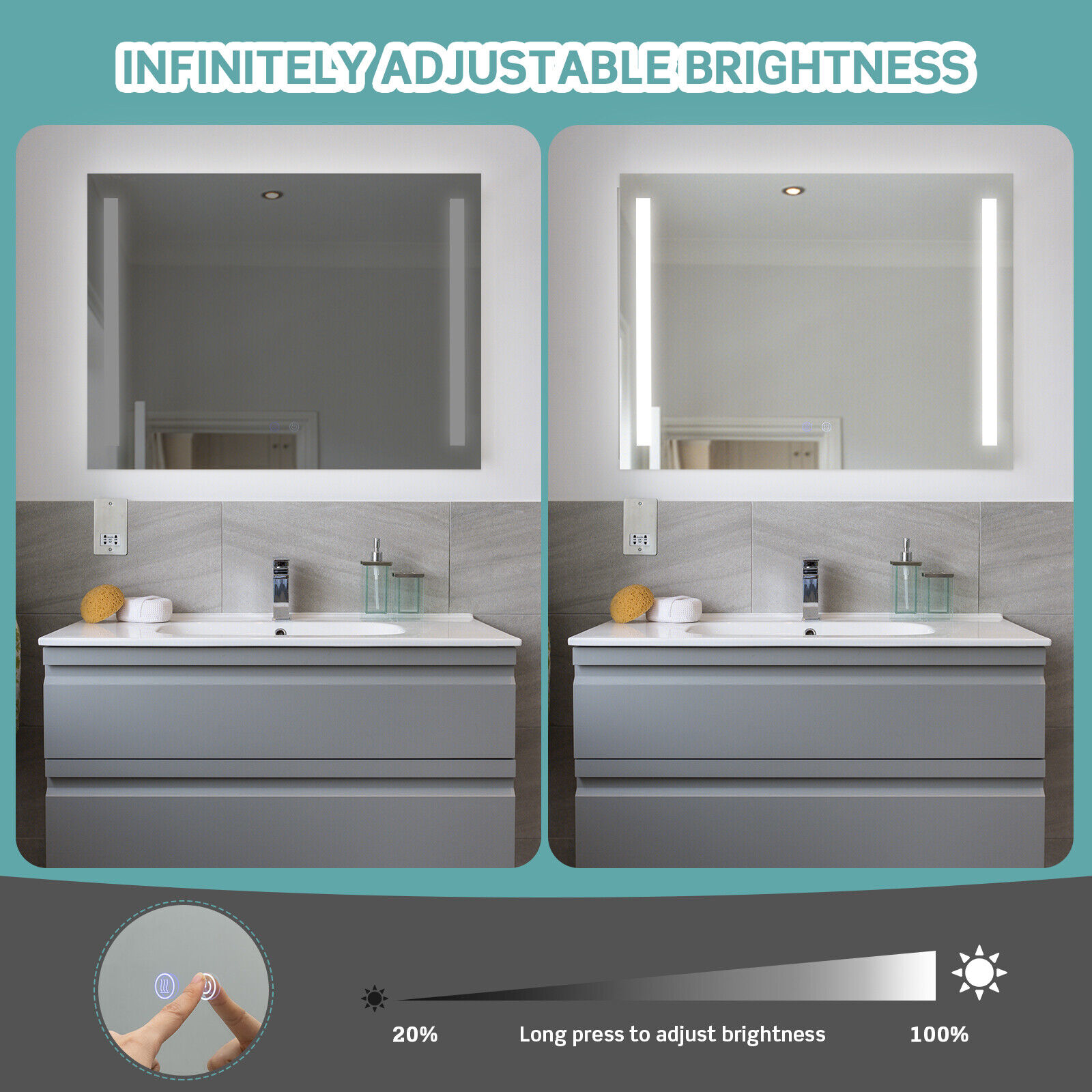 WELLFOR BTS-7802CA Framed-Bath-Mirrors - View #4