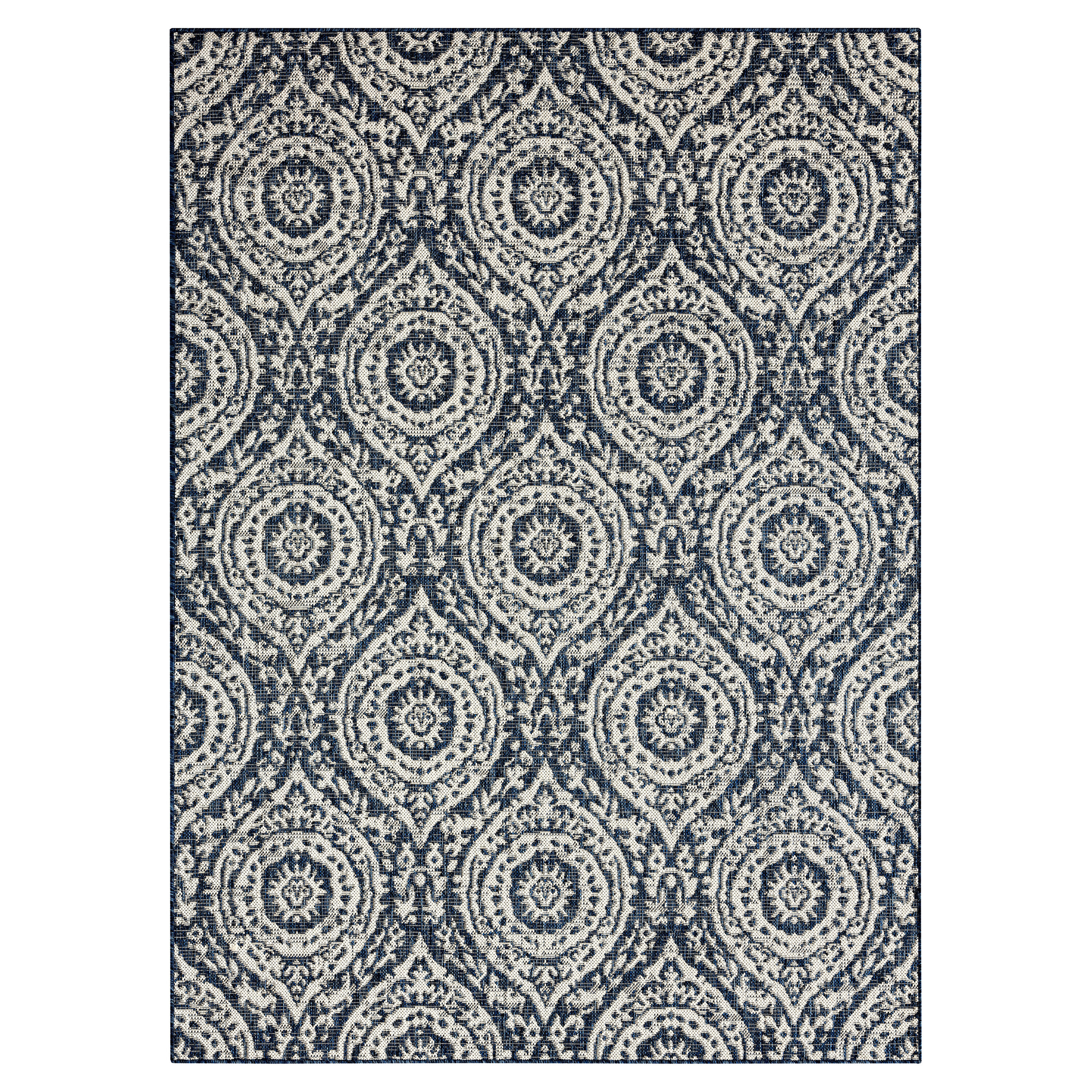 Nicole Miller 1-2773-300 8 x 10 (ft) Loomed Polypropylene Navy Blue Rectangular Indoor/Outdoor French Country Area rug