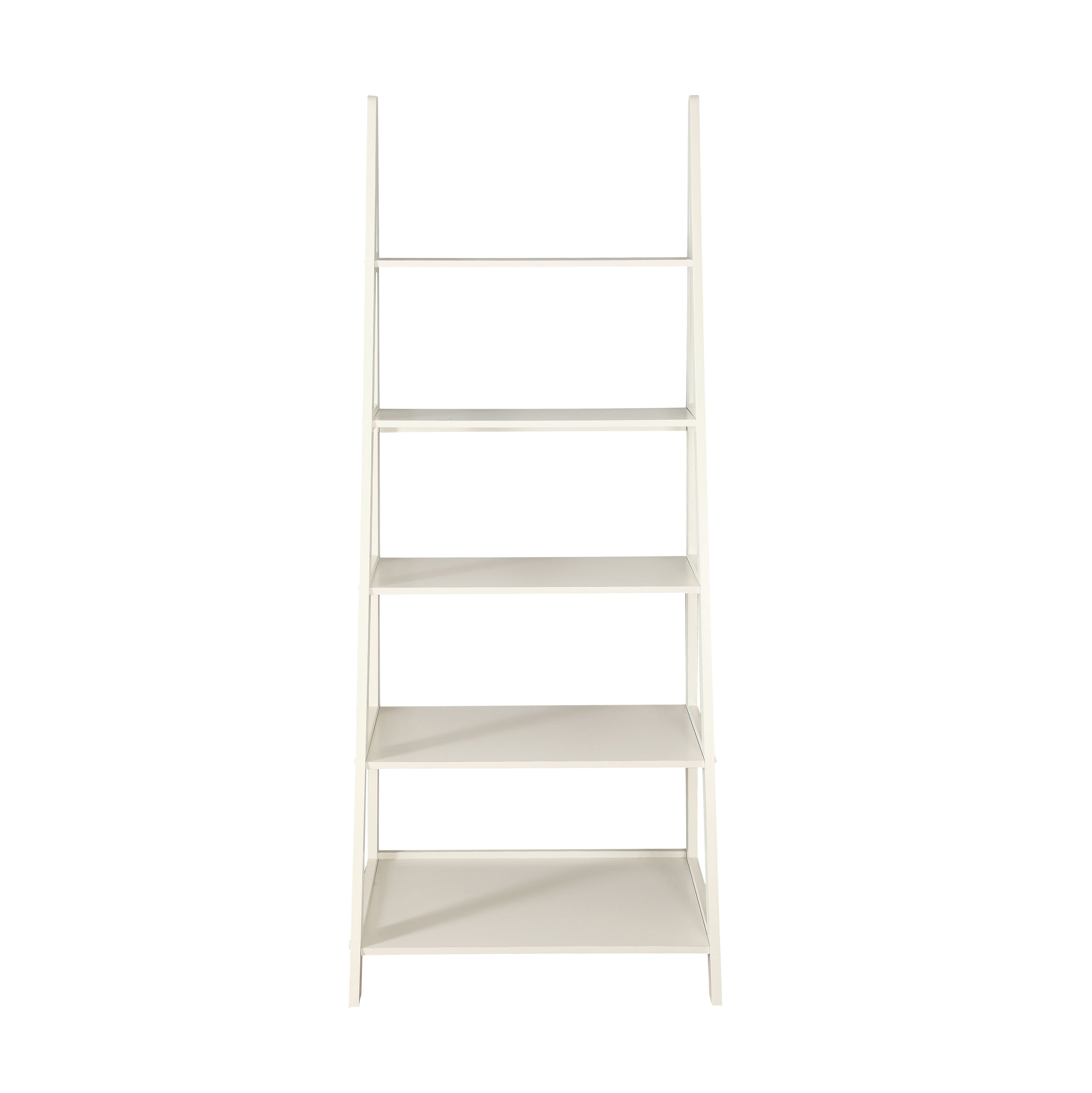 Belray Furnishings & Decor Center Ladder Polar Off-white Wood 5-Shelf Ladder Bookcase (18-in W 72-in H x 28-in D) in Bookcases department at Lowes.com
